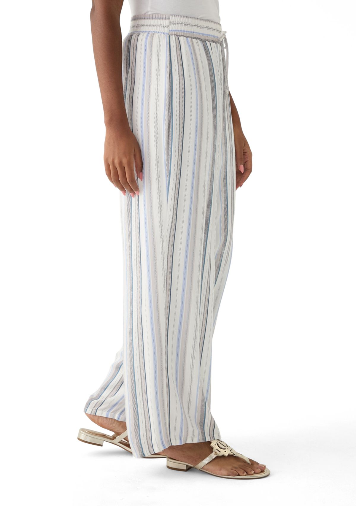 Womens Stripe Wide Leg Pants