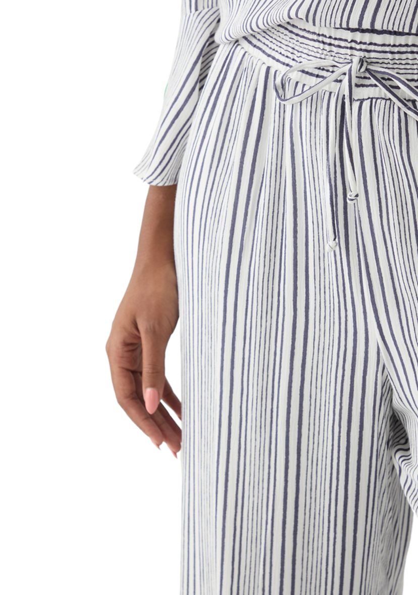 Womens Stripe Wide Leg Pants