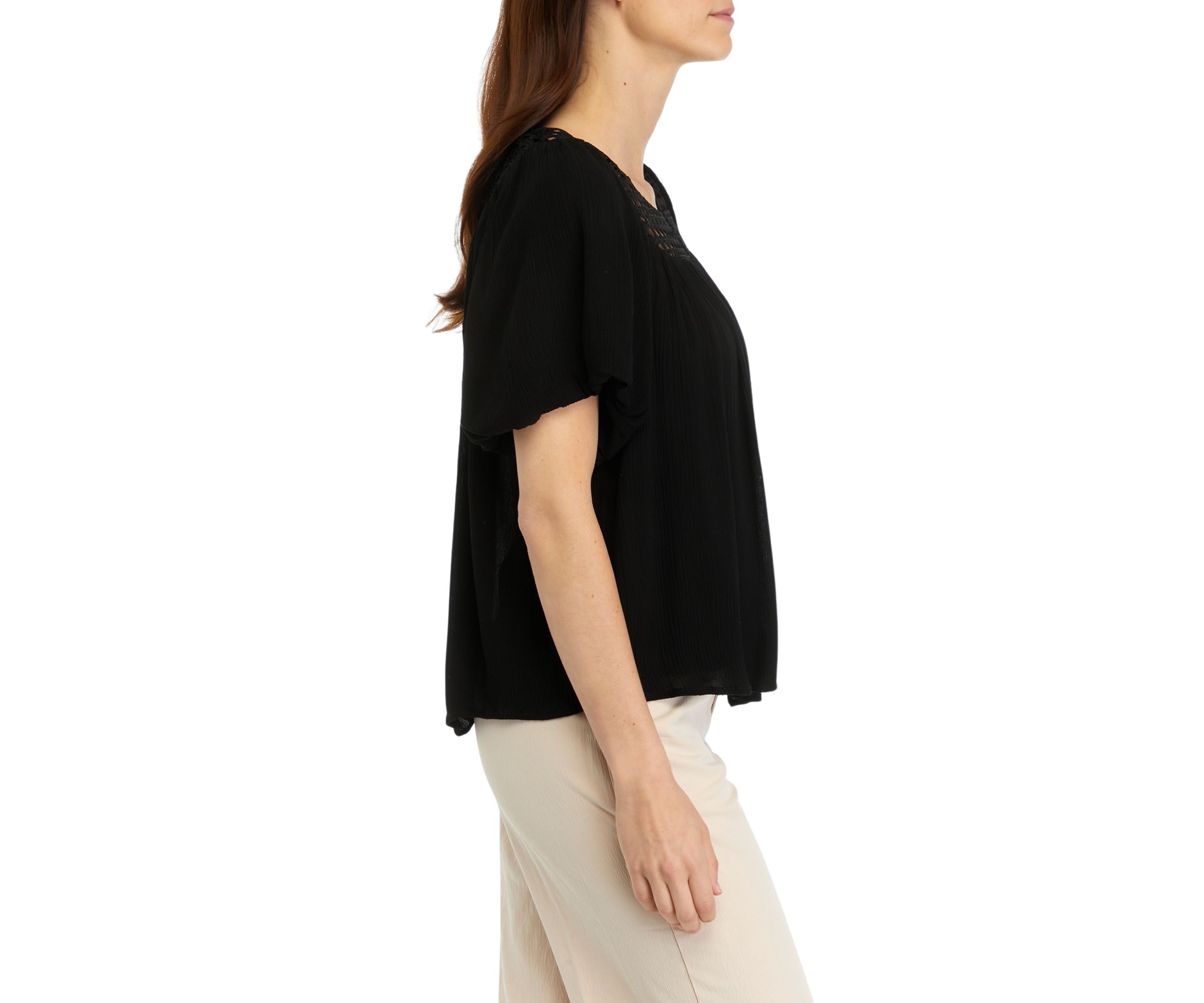 Womens Crochet Trim Top