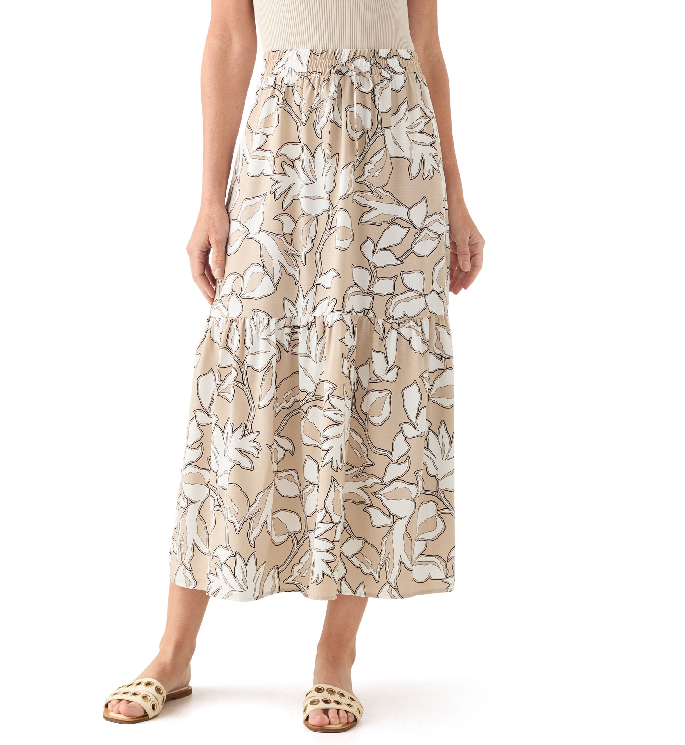 Womens Printed Maxi Skirt