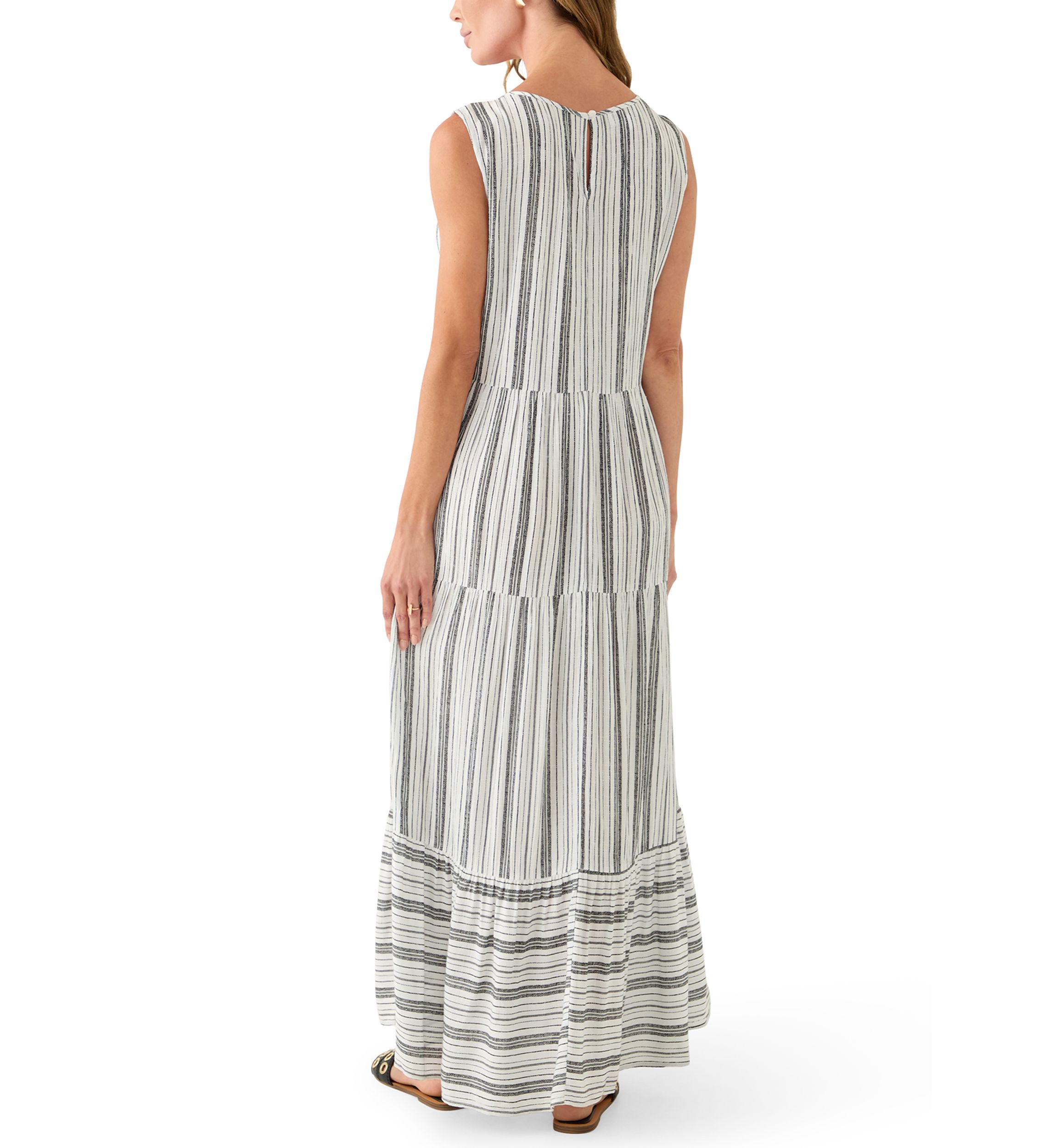 Womens Sleeveless Tiered Maxi Dress