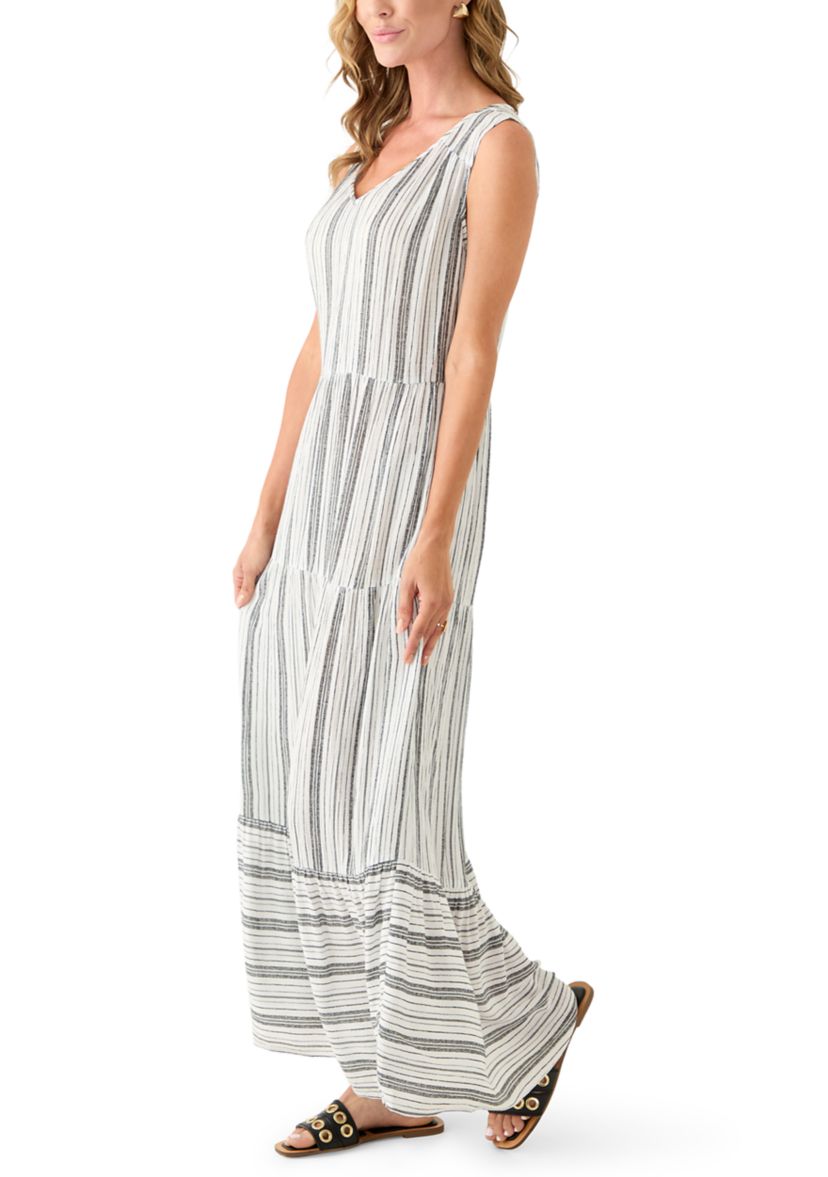 Womens Sleeveless Tiered Maxi Dress