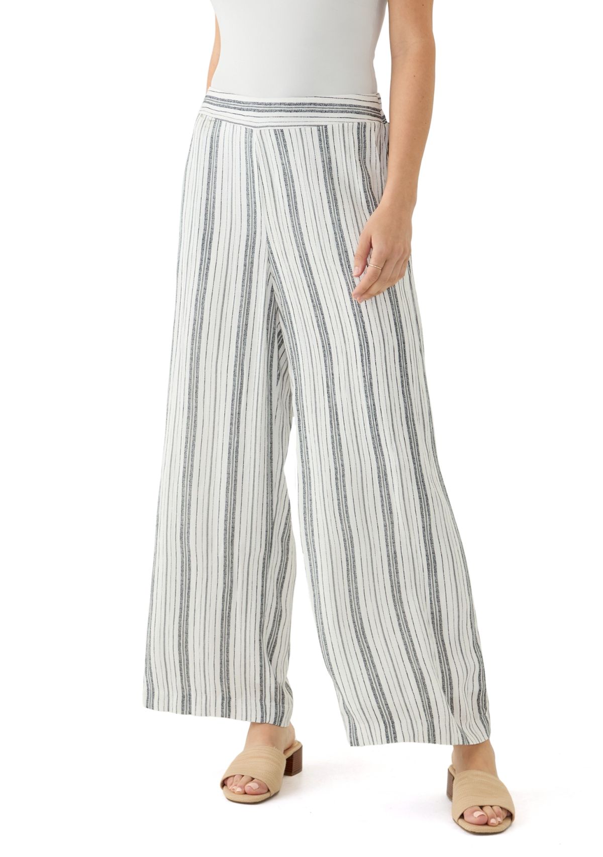 Womens Pull On Striped Trousers 