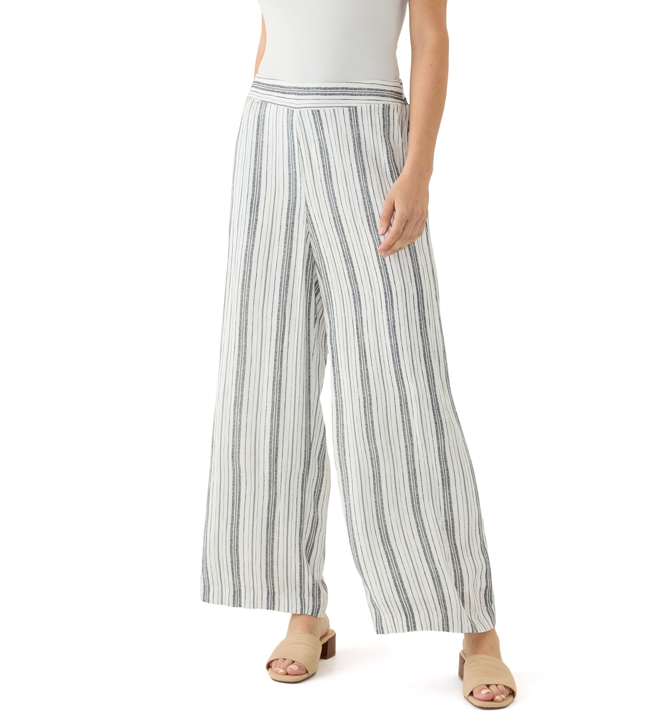 Womens Pull On Striped Trousers 