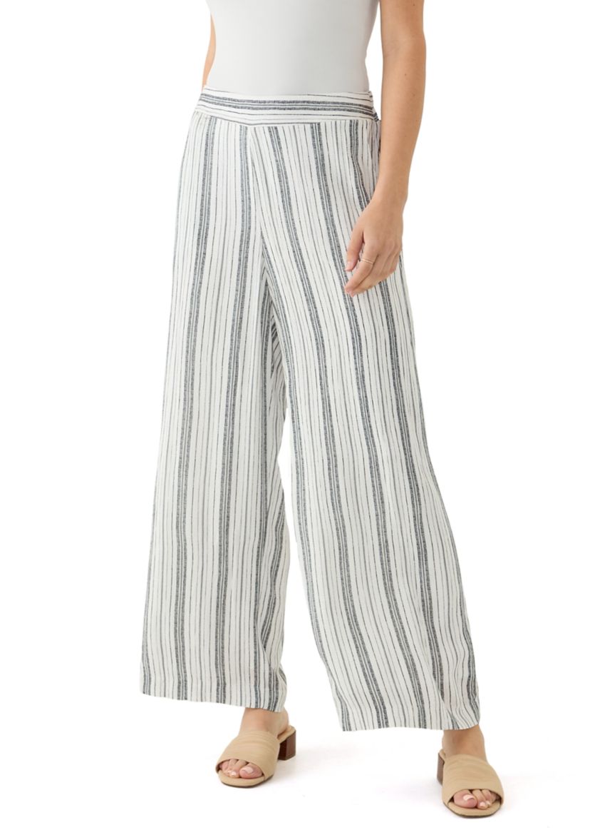 Womens Pull On Striped Trousers 