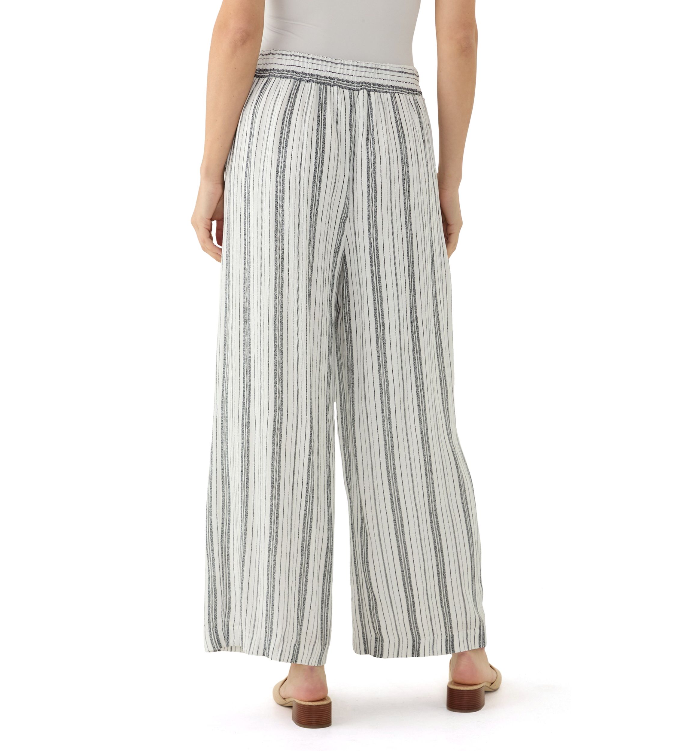Womens Pull On Striped Trousers 