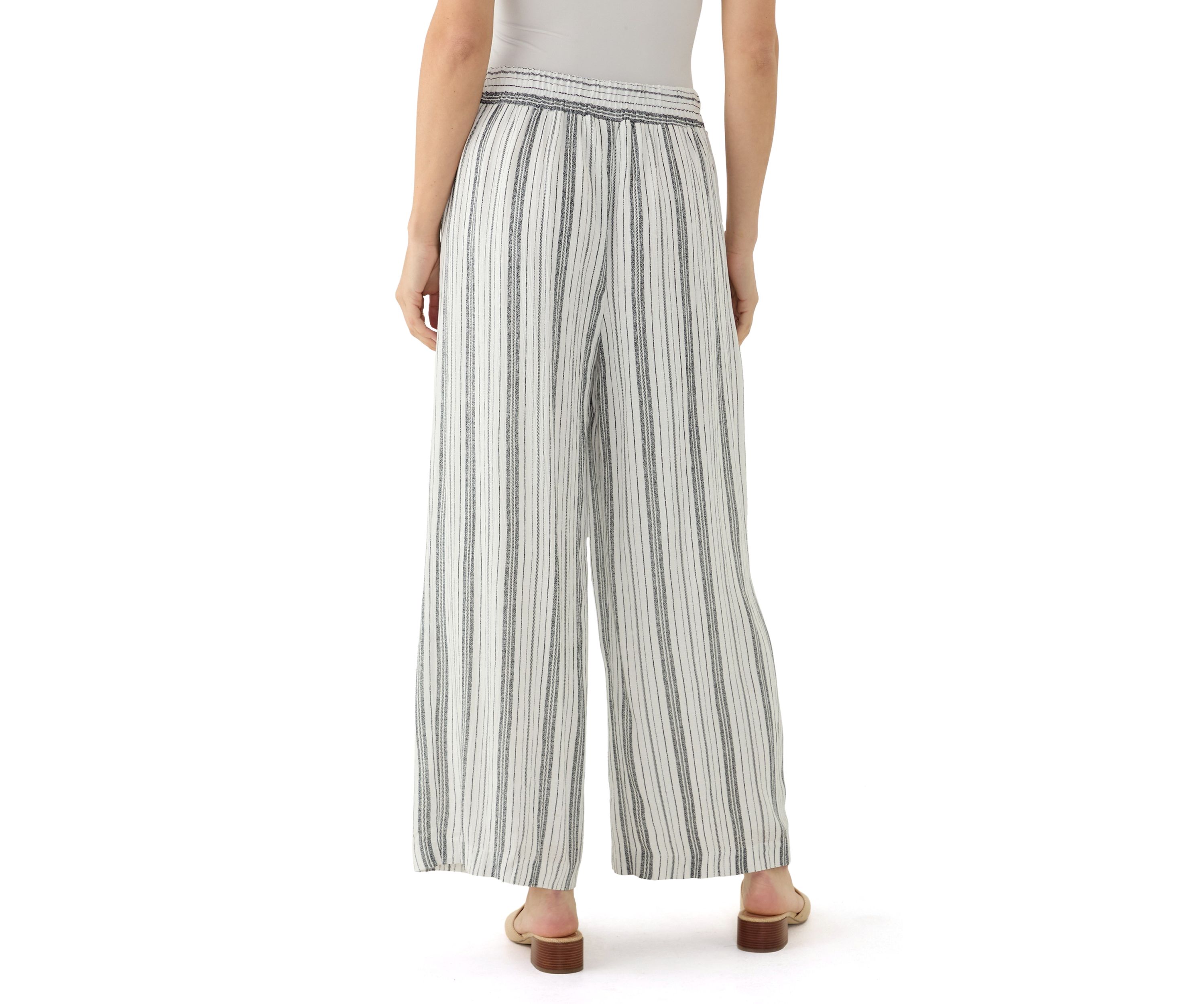 Womens Pull On Striped Trousers 