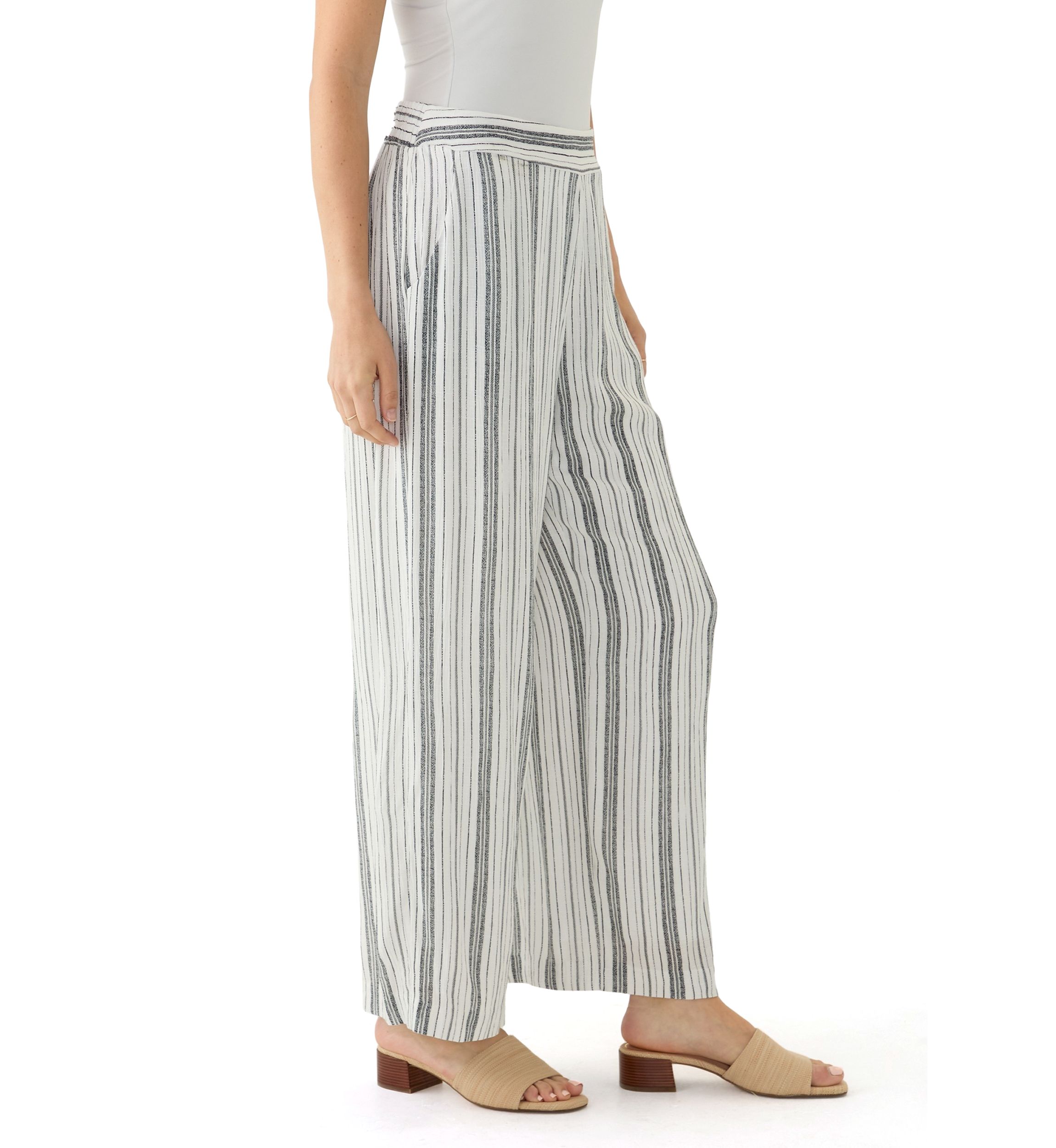 Womens Pull On Striped Trousers 