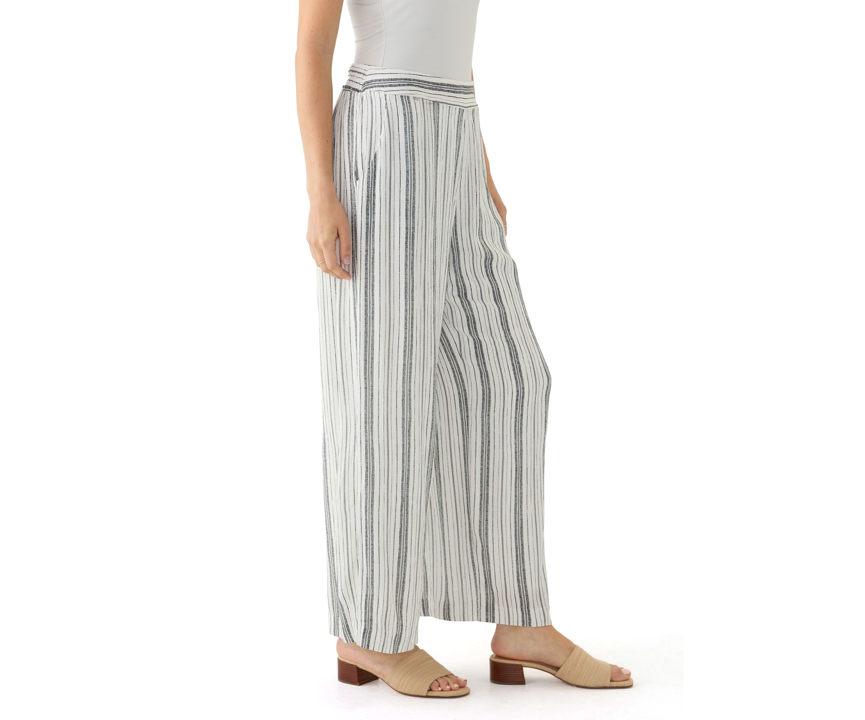 Womens Pull On Striped Trousers 