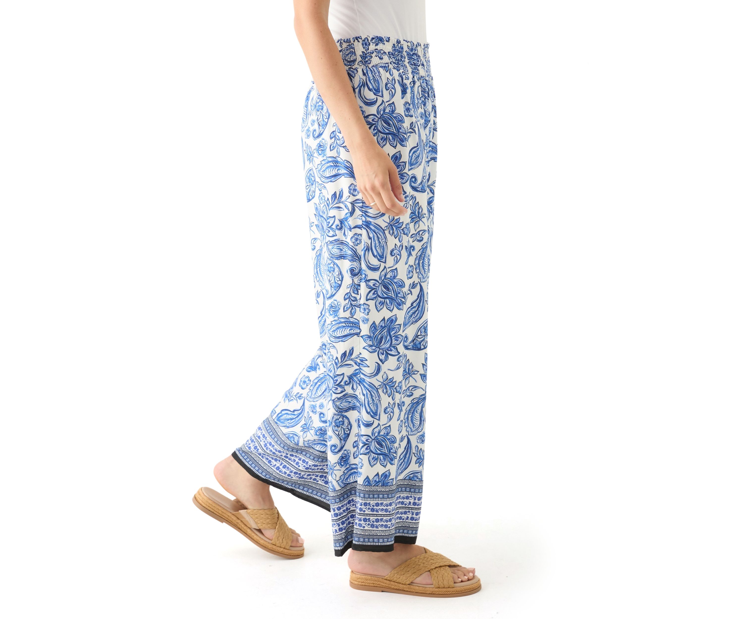 Womens Printed Pull On Pants