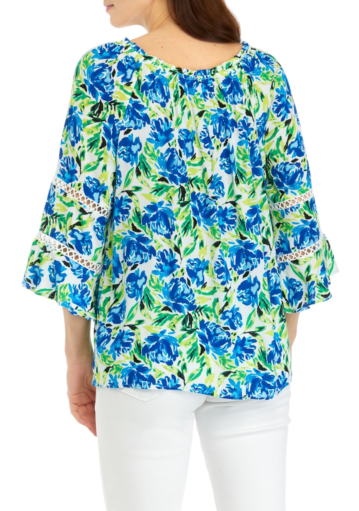 Womens 3/4 Sleeve Printed Blouse