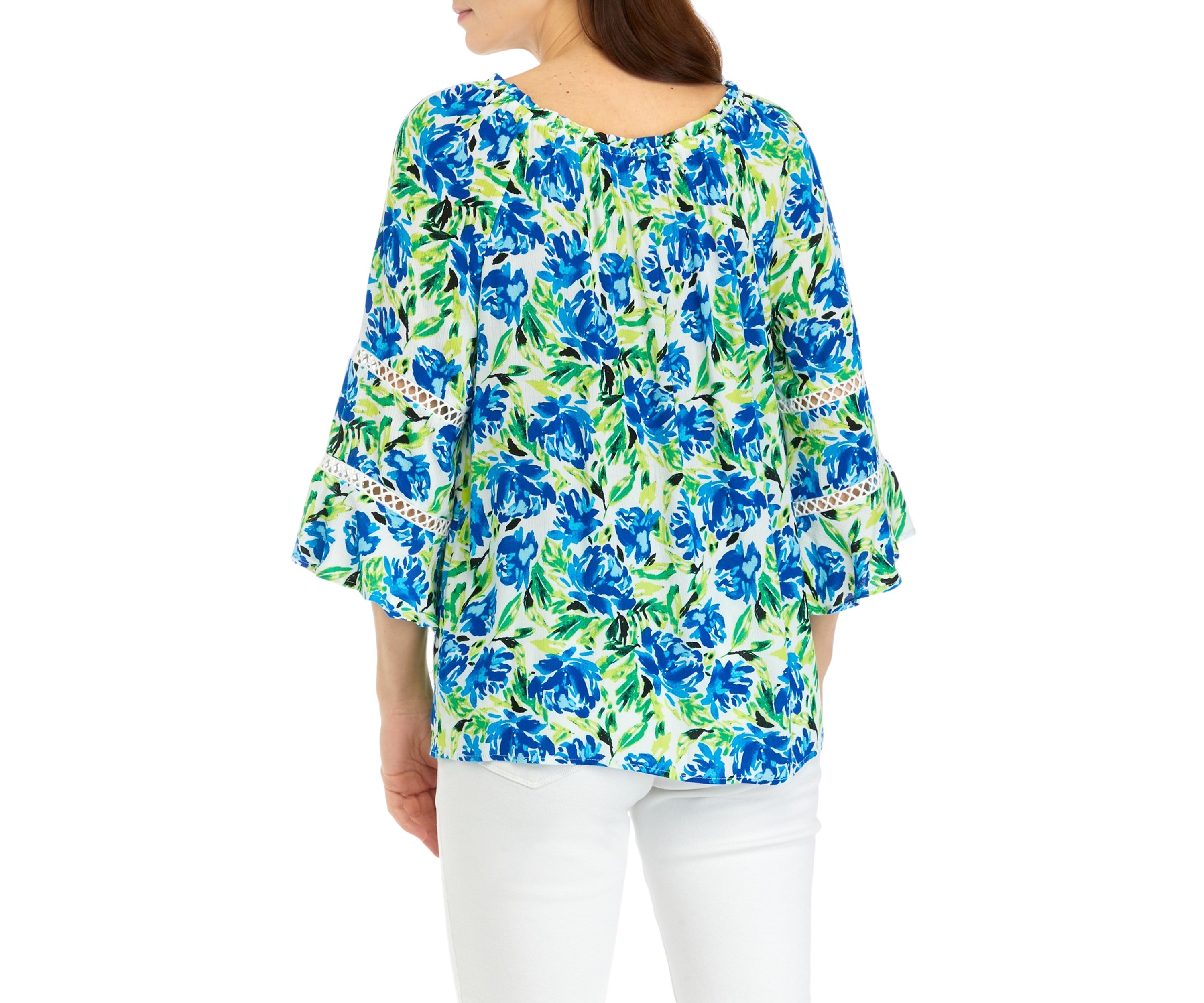 Womens 3/4 Sleeve Printed Blouse