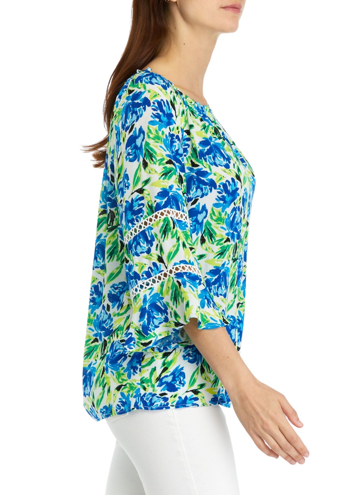 Womens 3/4 Sleeve Printed Blouse