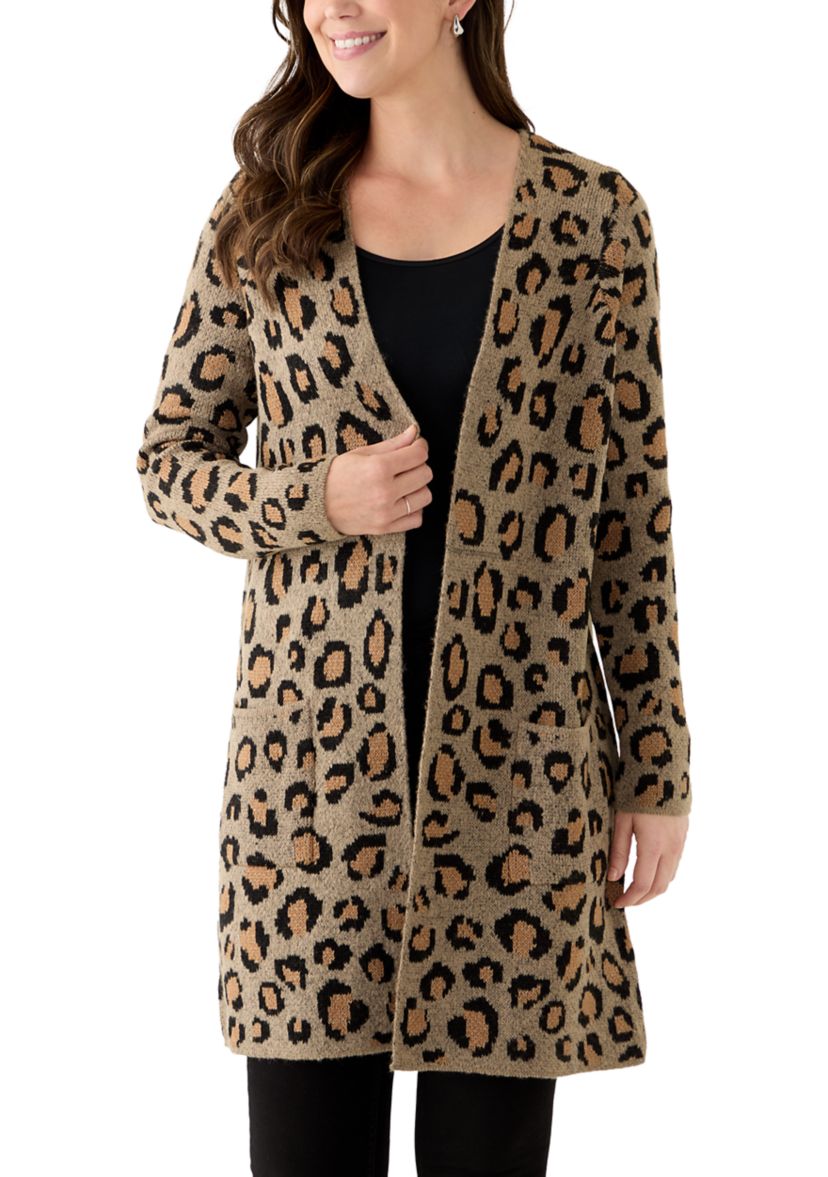 Womens Long Sleeve Printed Cardigan