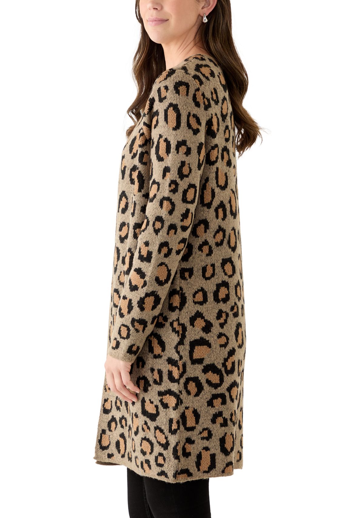 Womens Long Sleeve Printed Cardigan