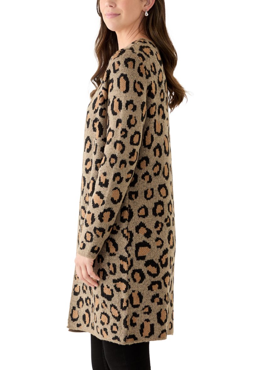 Womens Long Sleeve Printed Cardigan