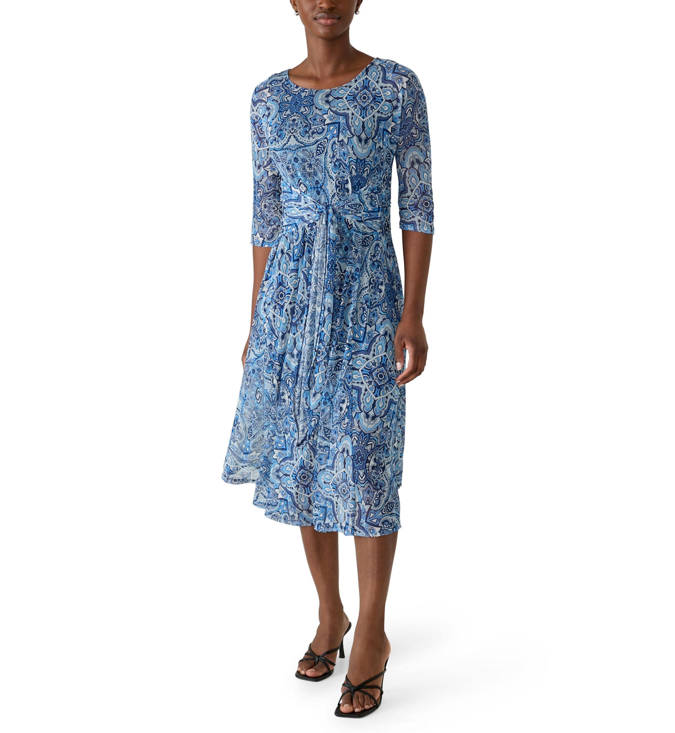 signature by robbie bee blue dress Women's Petite Dresses Size:12WL
