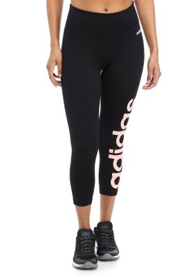 pink logo leggings