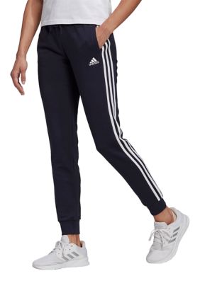 essentials single jersey tapered open hem 3 stripes pants