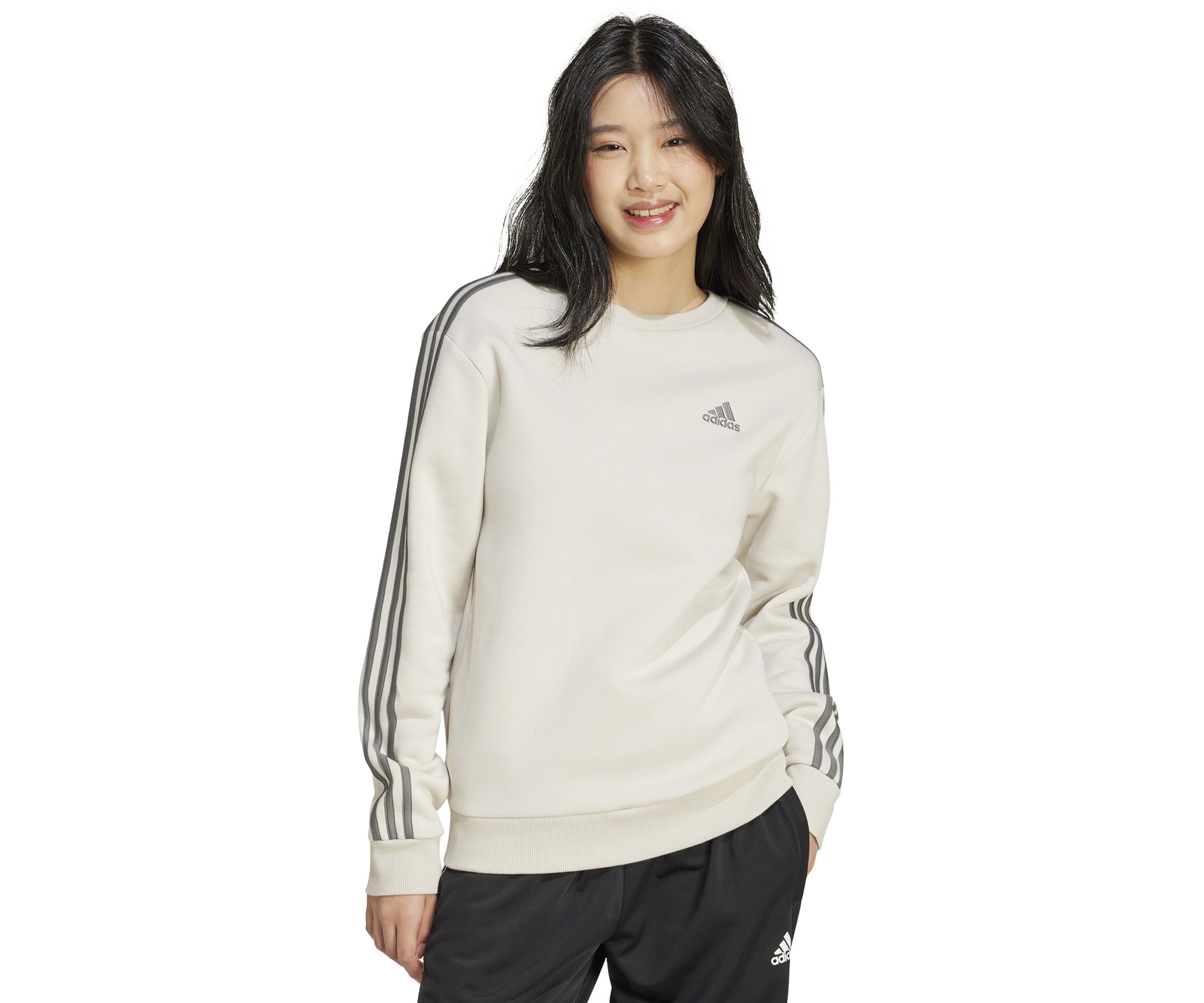 Essentials 3 Stripes Fleece Sweatshirt