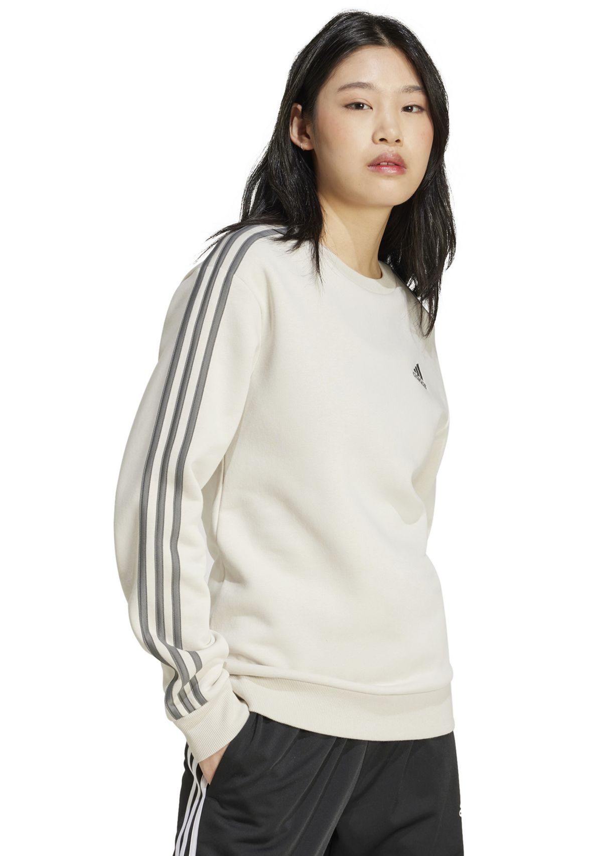 Essentials 3 Stripes Fleece Sweatshirt