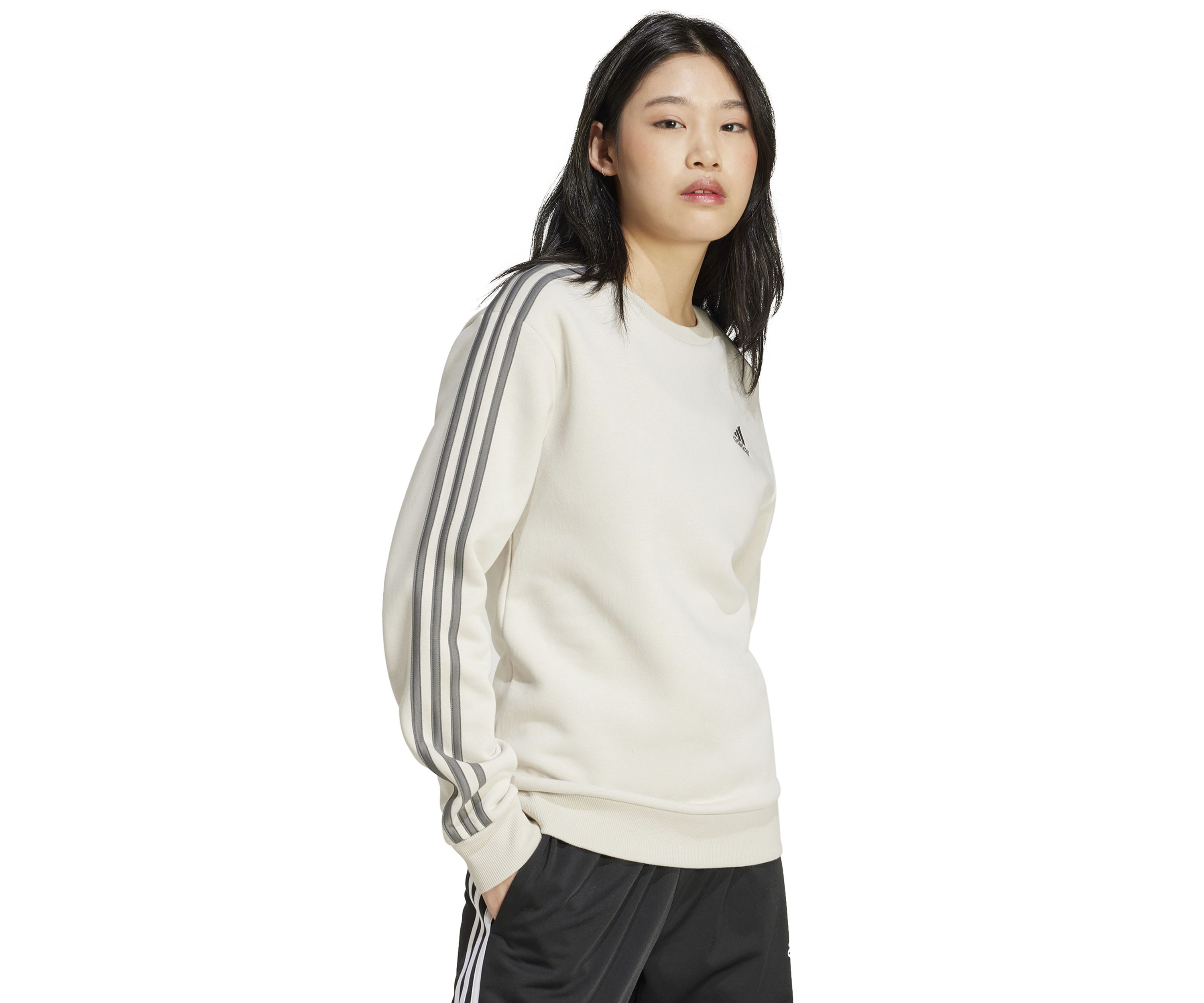 Essentials 3 Stripes Fleece Sweatshirt