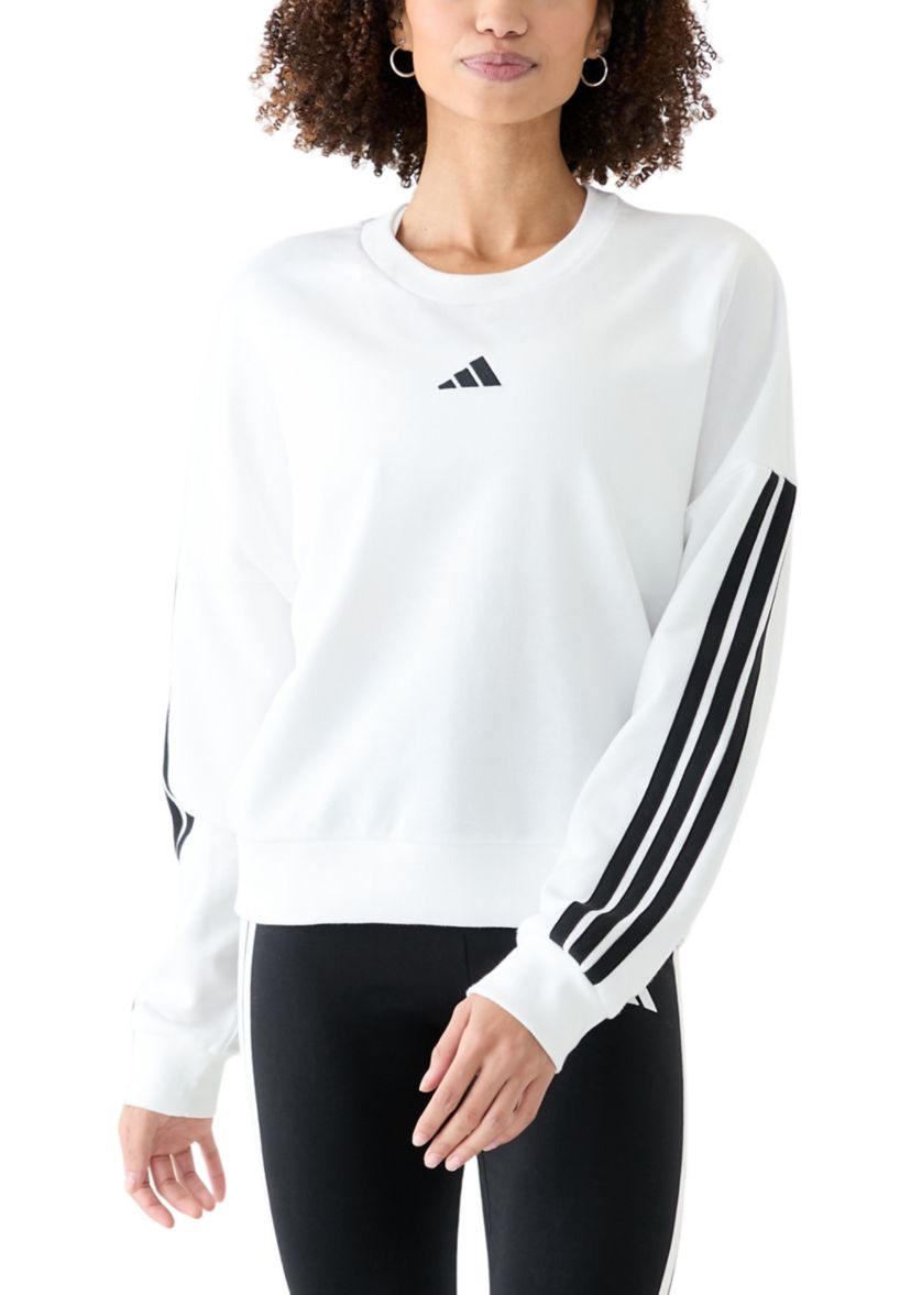 Womens French Terry Pullover Crew Neck Sweatshirt