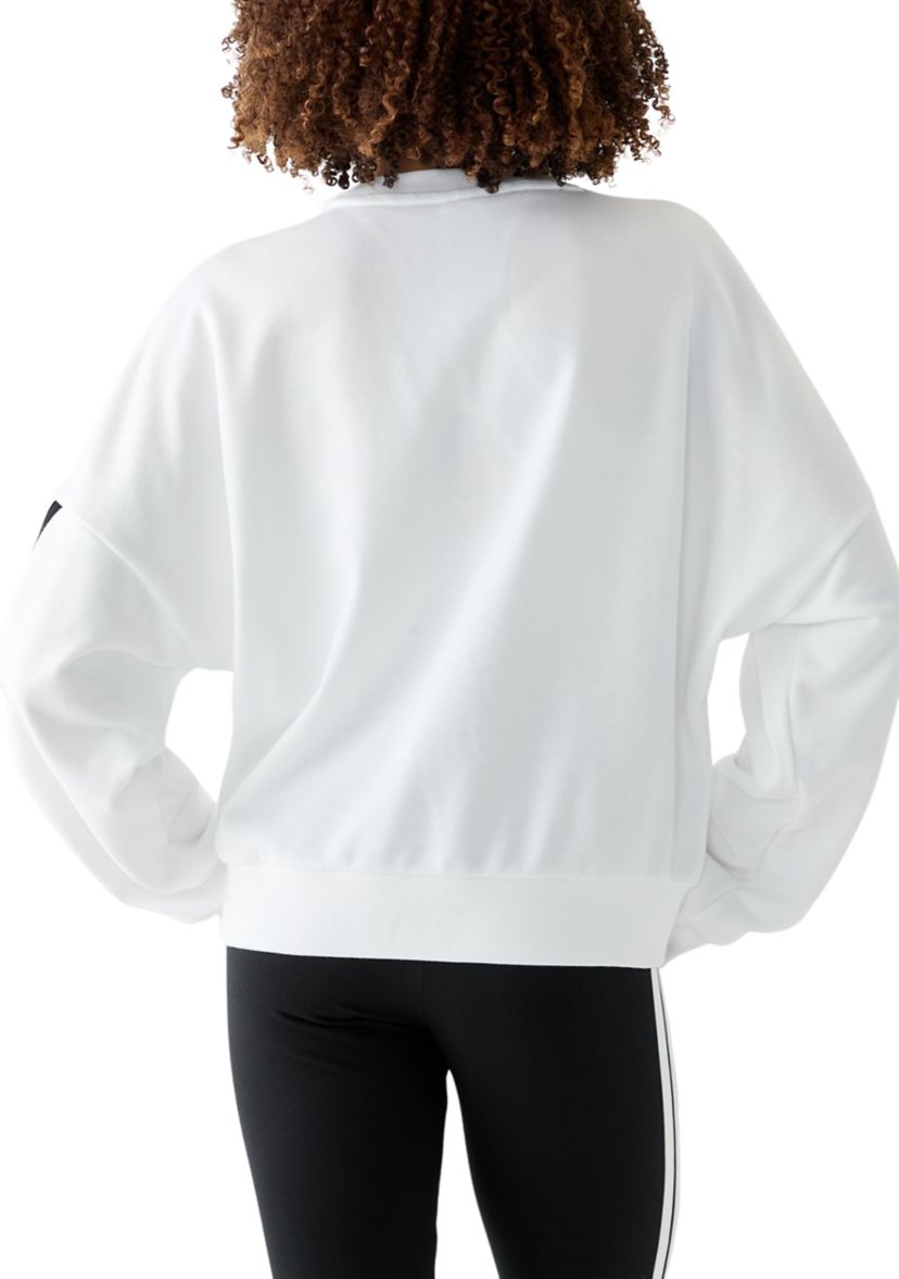 Womens French Terry Pullover Crew Neck Sweatshirt