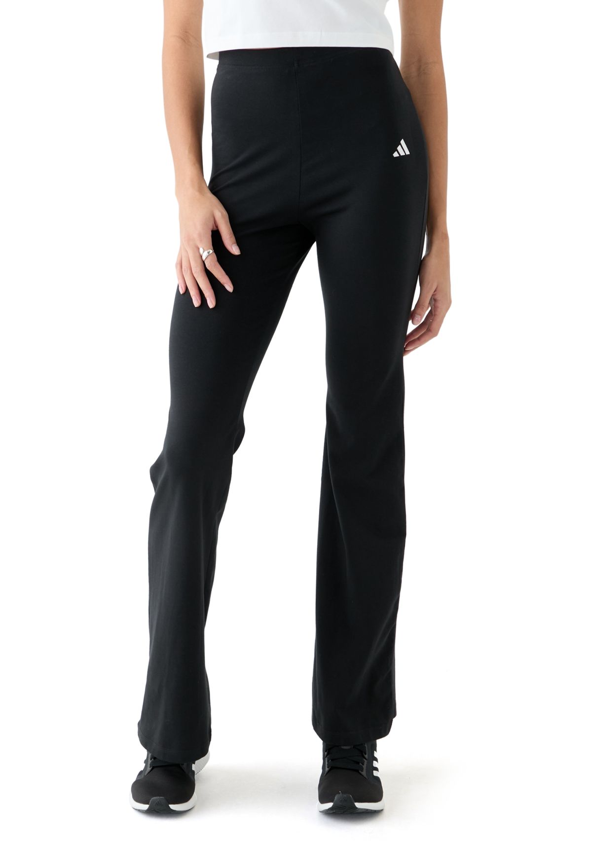 Womens Flared Leggings with Small Logo