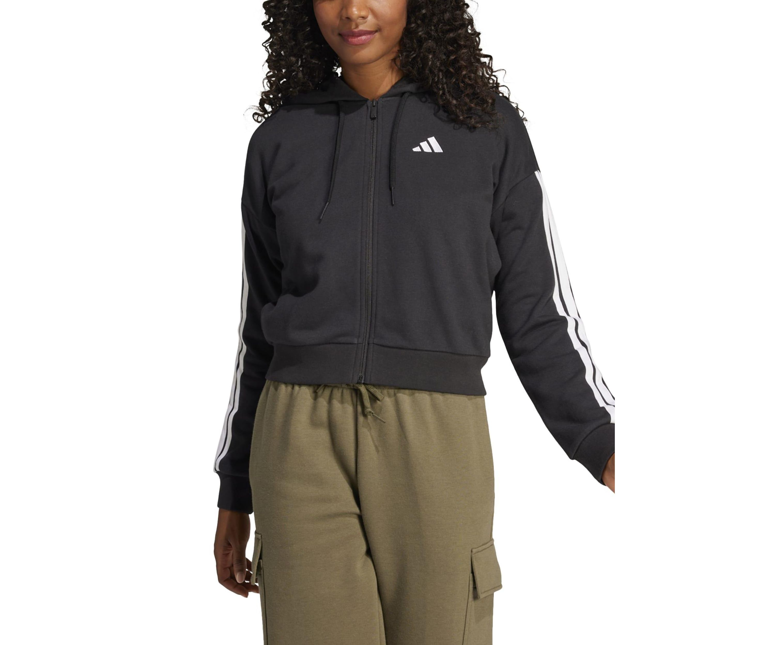Essentials 3-Stripes French Terry Full Zip Hoodie