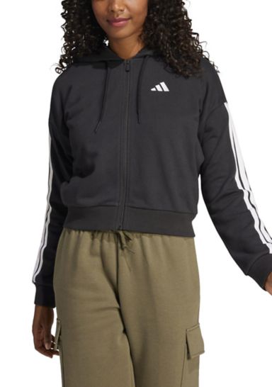 Essentials 3-Stripes French Terry Full Zip Hoodie