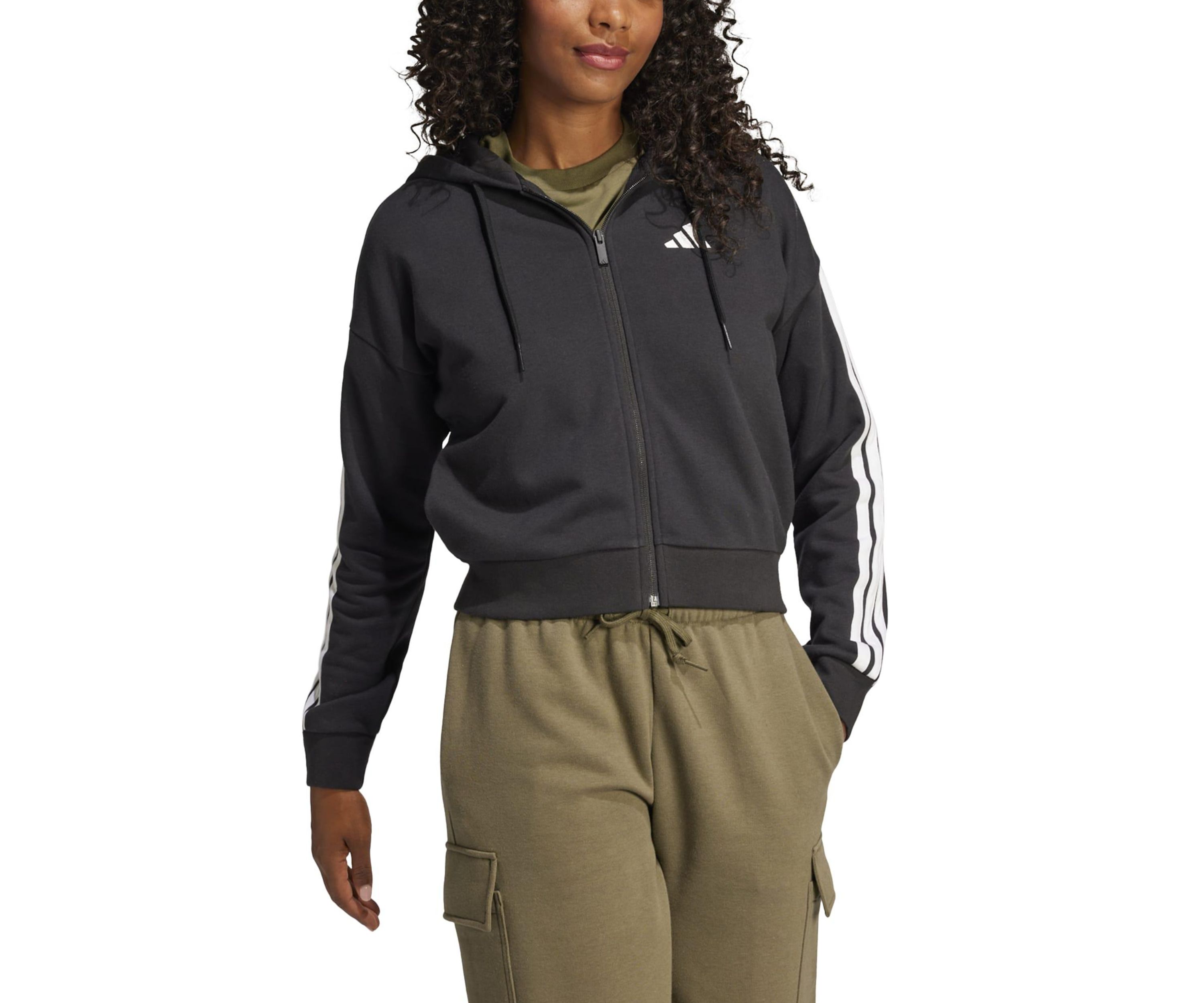Essentials 3-Stripes French Terry Full Zip Hoodie