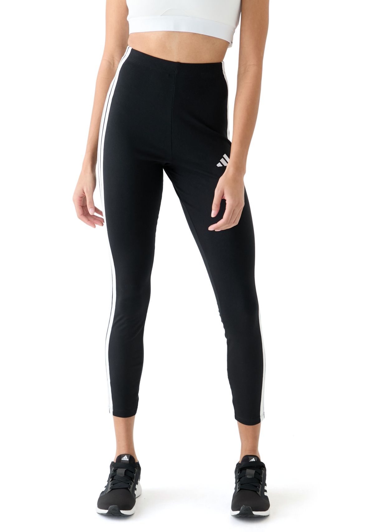 Womens Tri Stripe Leggings with Logo