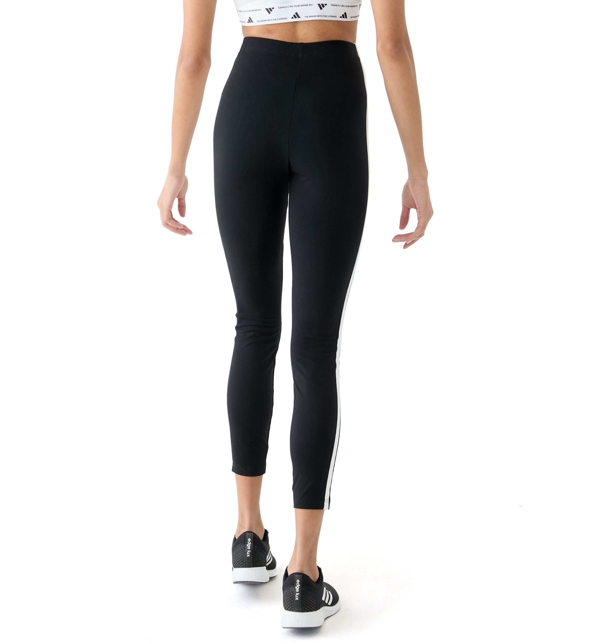 Womens Tri Stripe Leggings with Logo