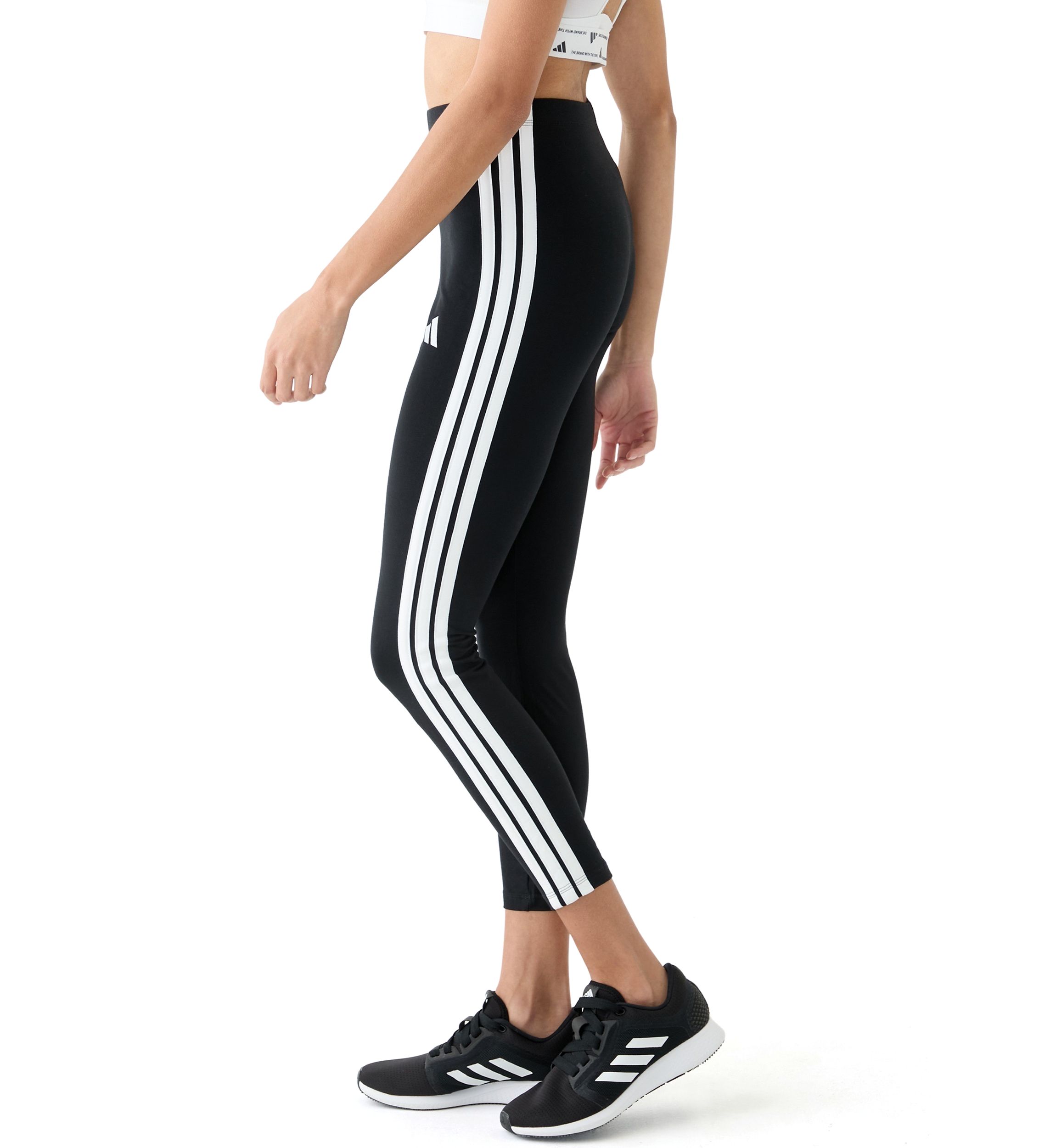 Womens Tri Stripe Leggings with Logo