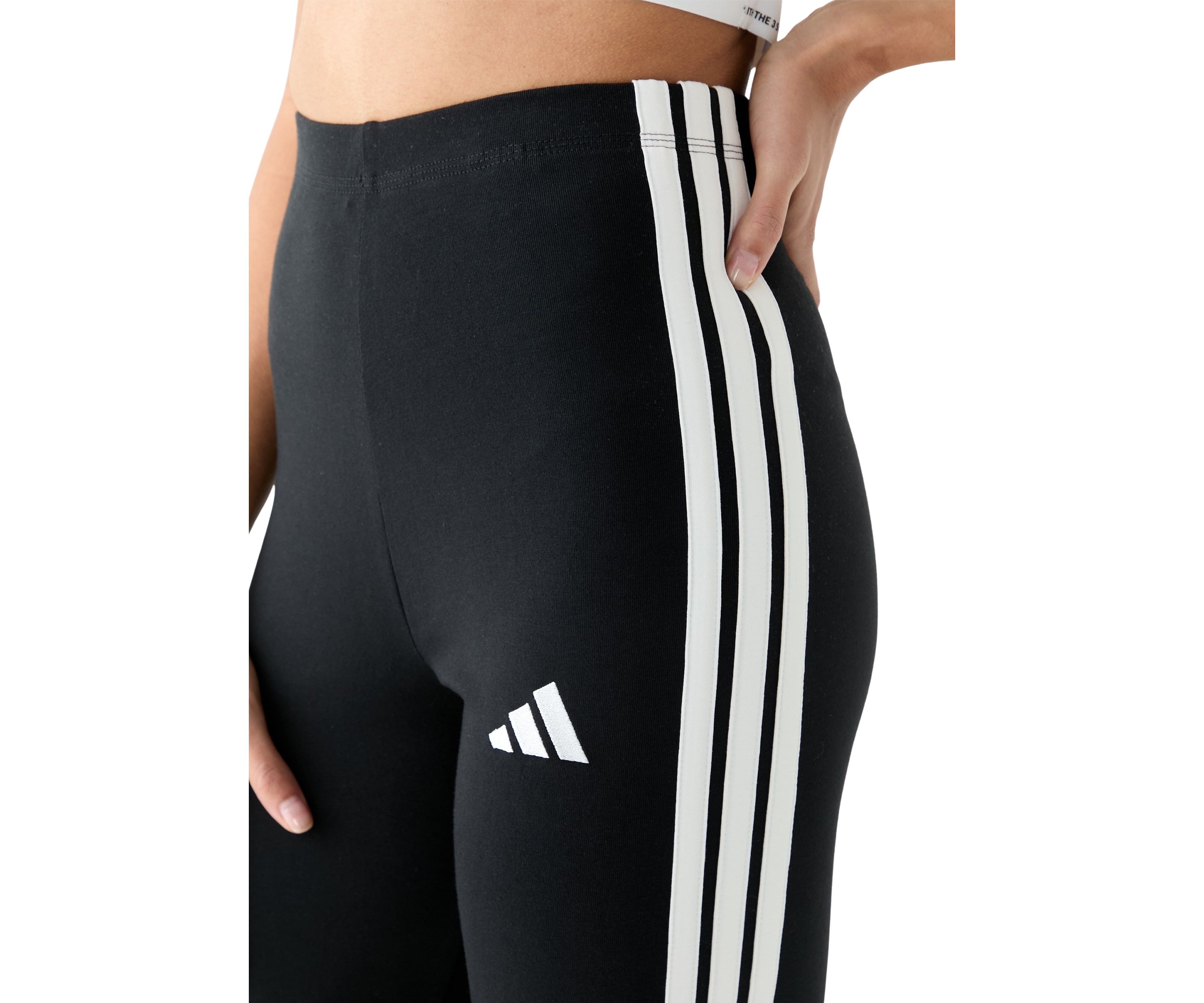 Womens Tri Stripe Leggings with Logo