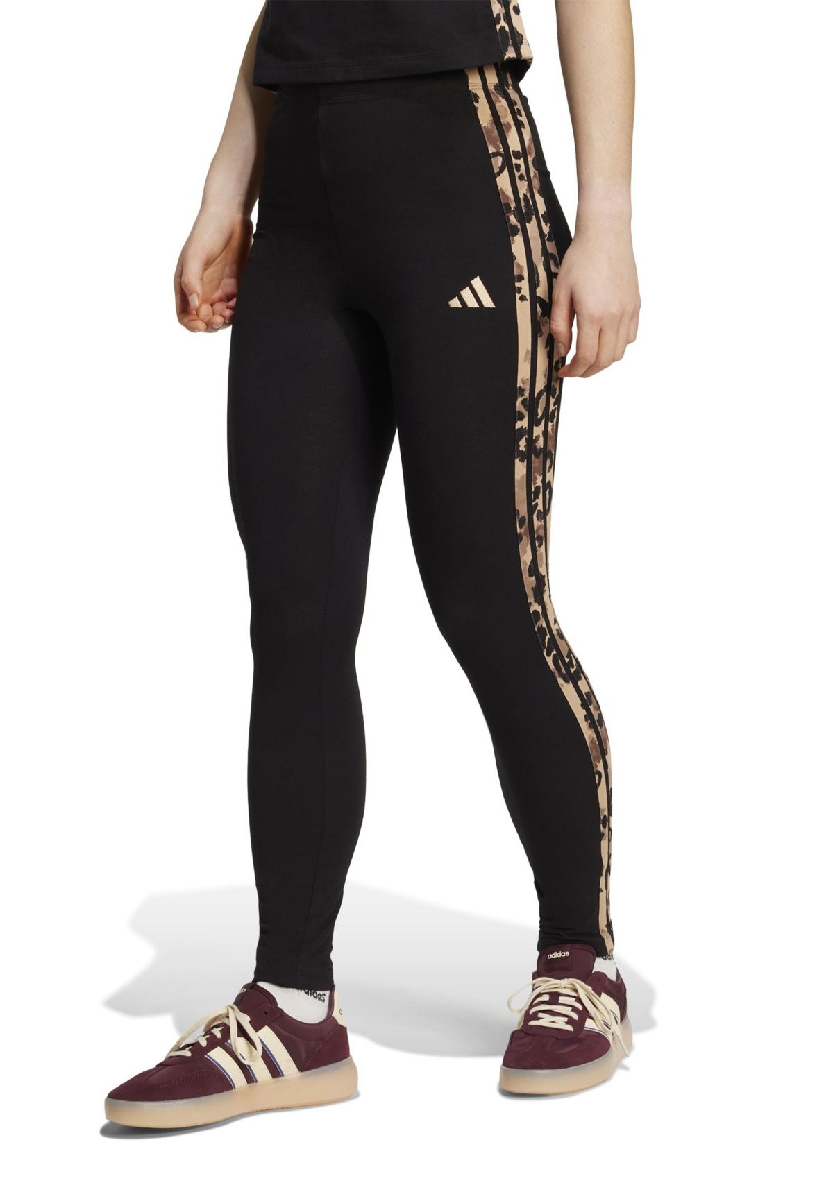Animal Print 3-Stripes High Rise Leggings