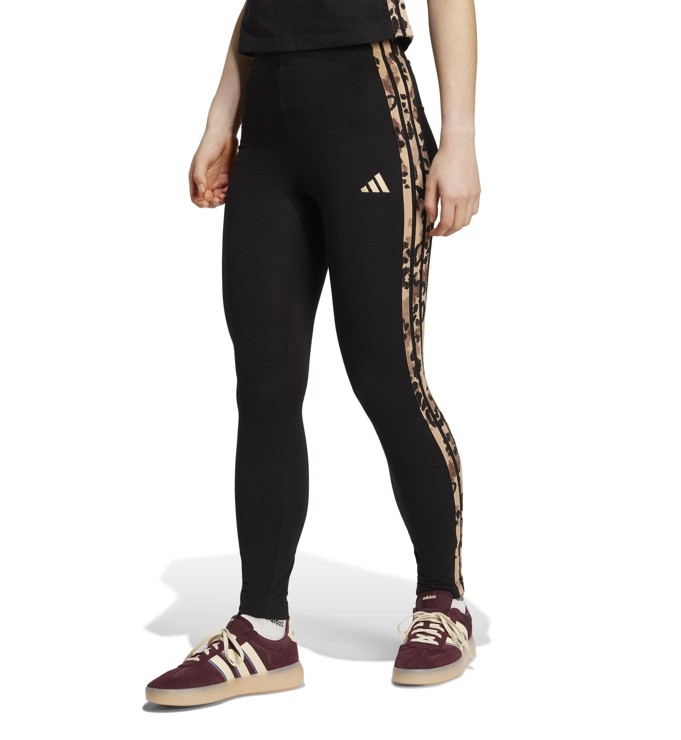 Animal Print 3-Stripes High Rise Leggings