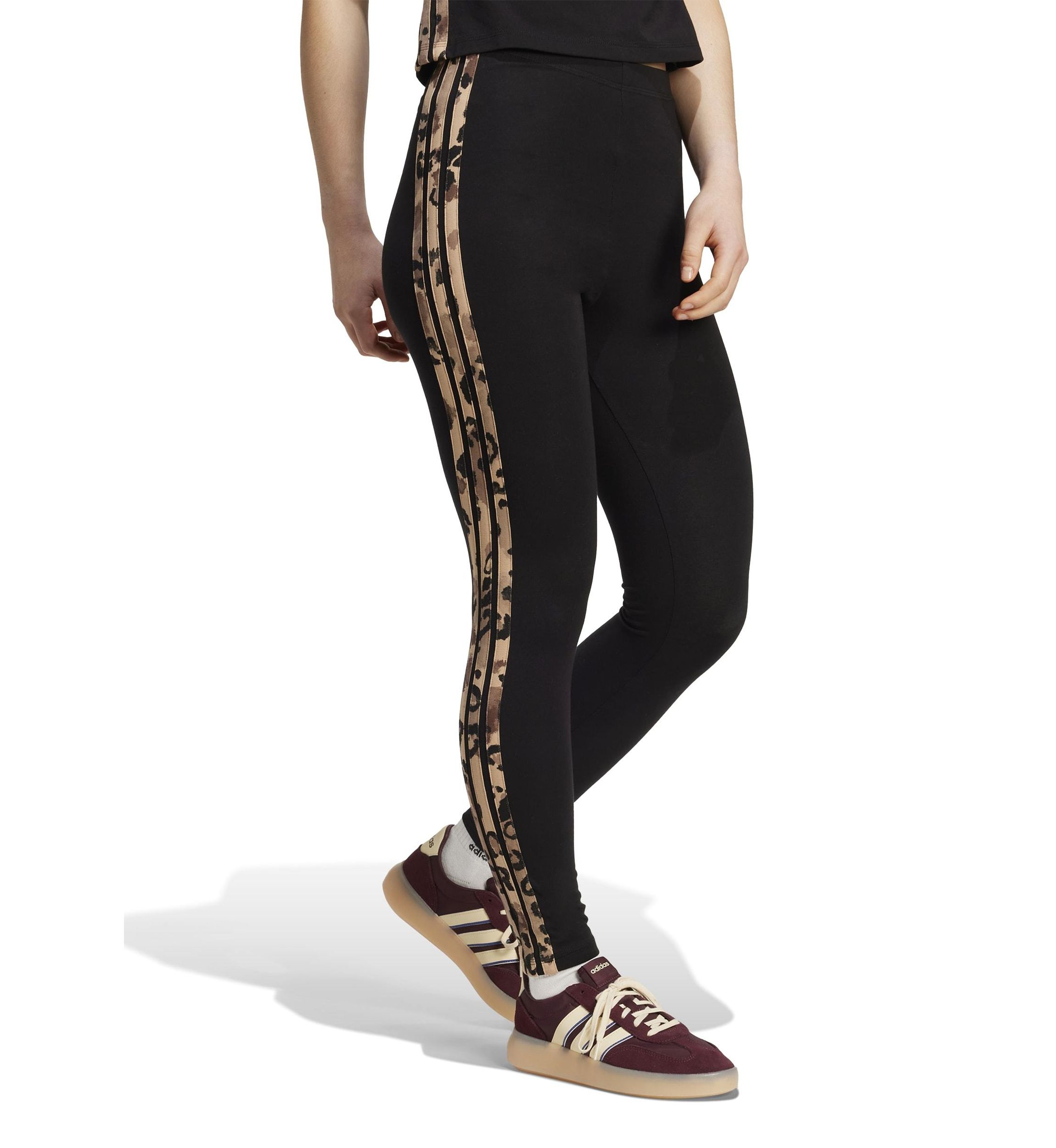 Animal Print 3-Stripes High Rise Leggings