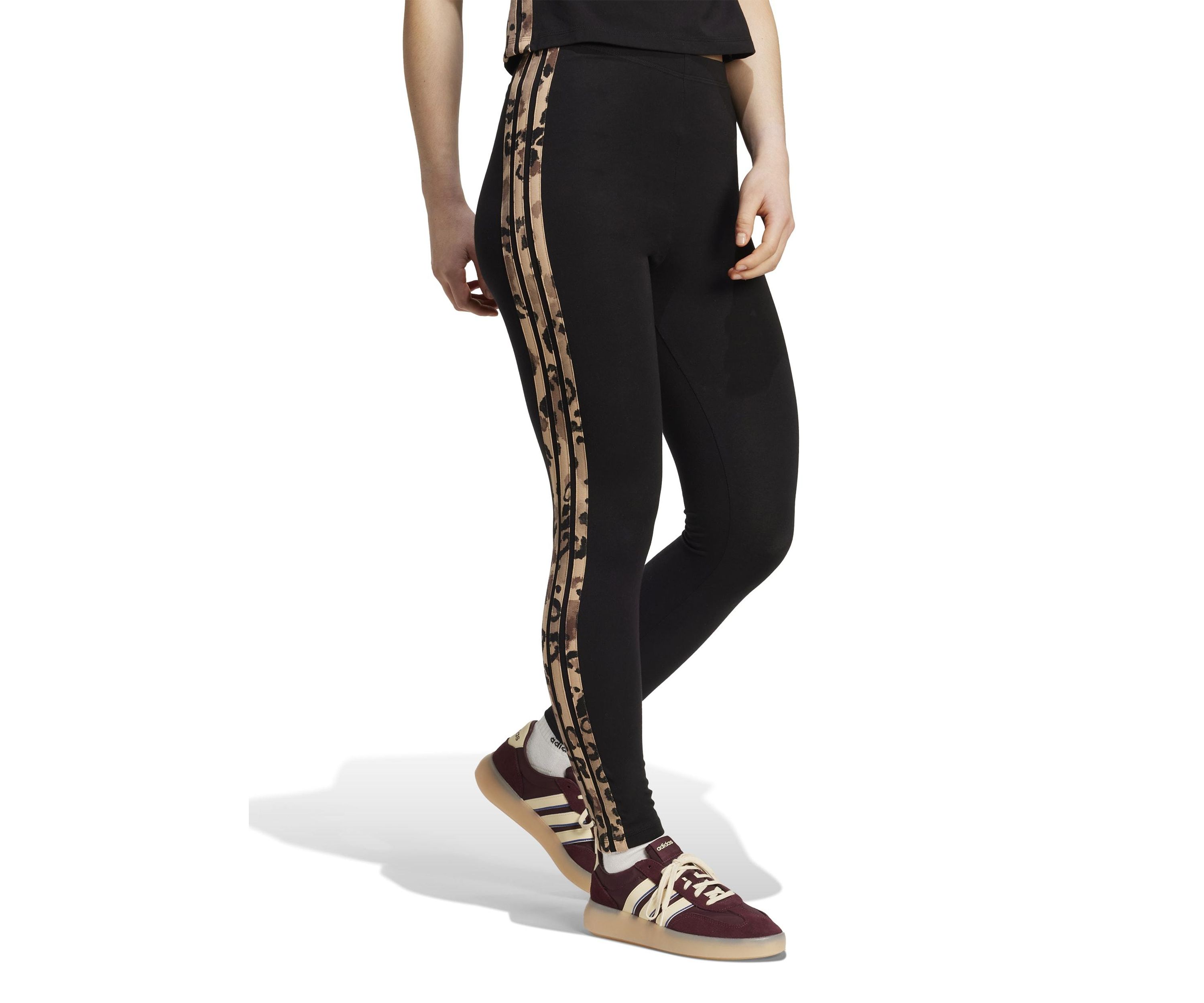Animal Print 3-Stripes High Rise Leggings