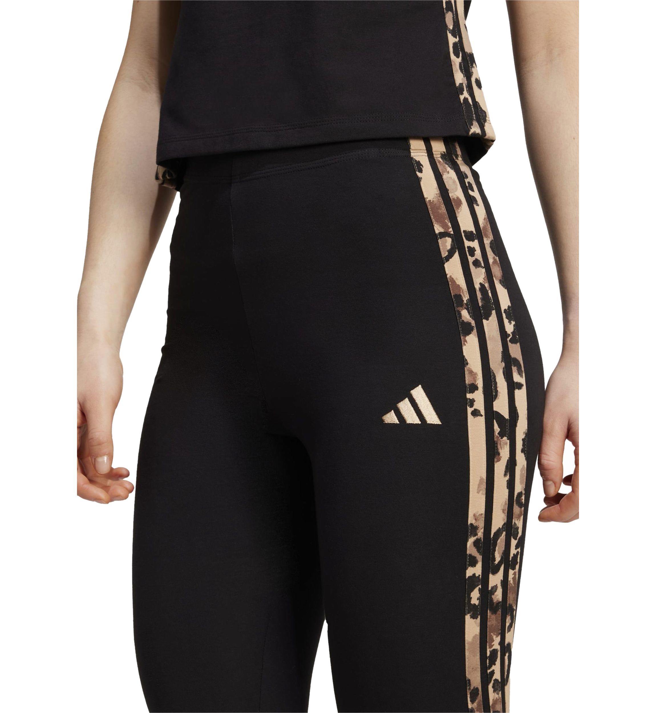Animal Print 3-Stripes High Rise Leggings
