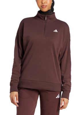 adidas Women's Essentials Small Logo Quarter-Zip Sweatshirt, XS