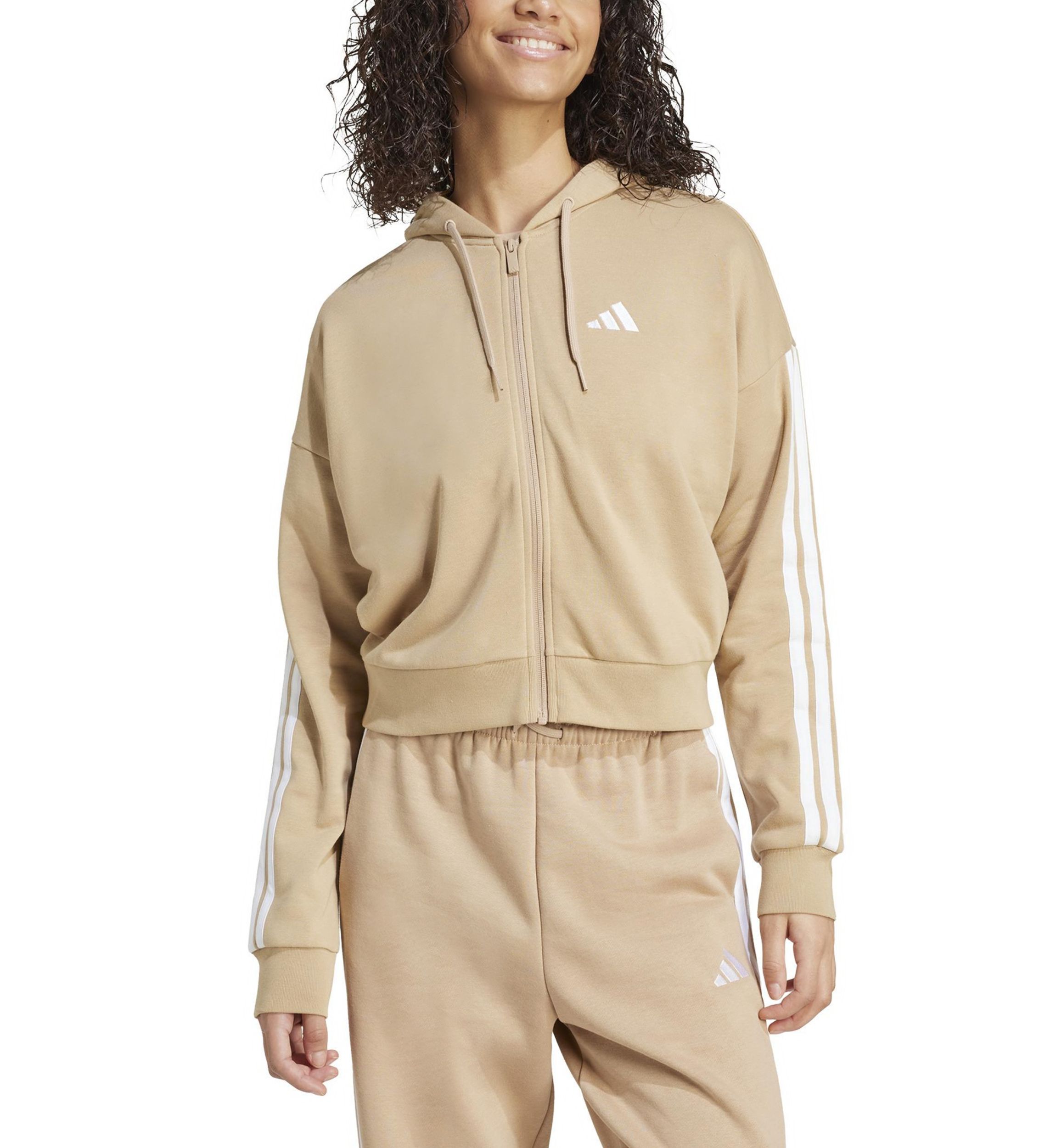 Essentials 3 Stripes French Terry Full Zip Hoodie