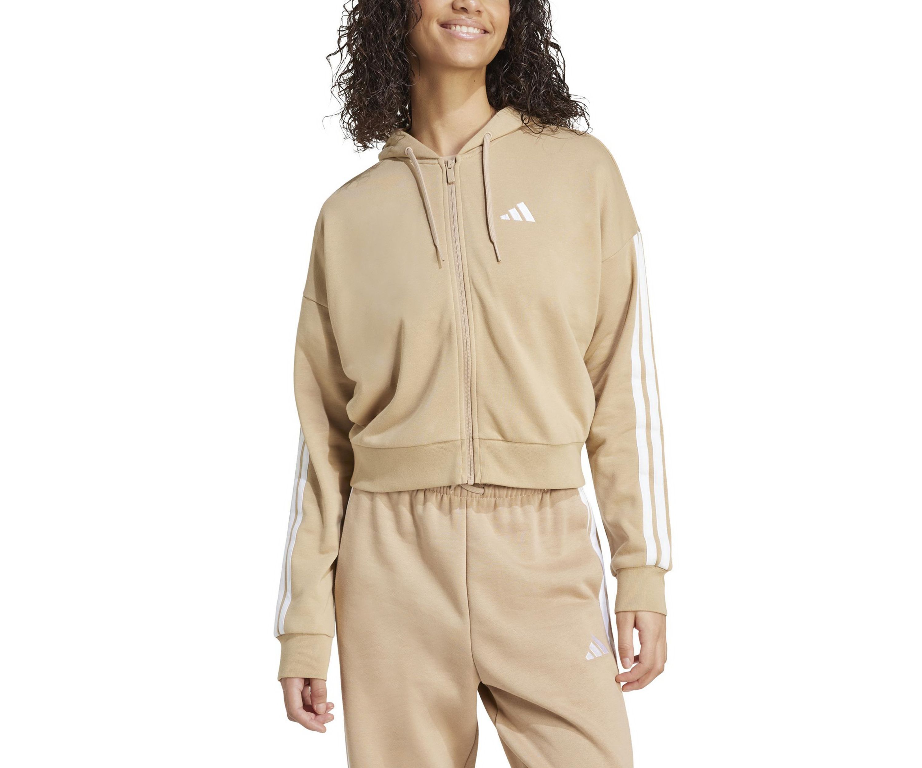 Essentials 3 Stripes French Terry Full Zip Hoodie
