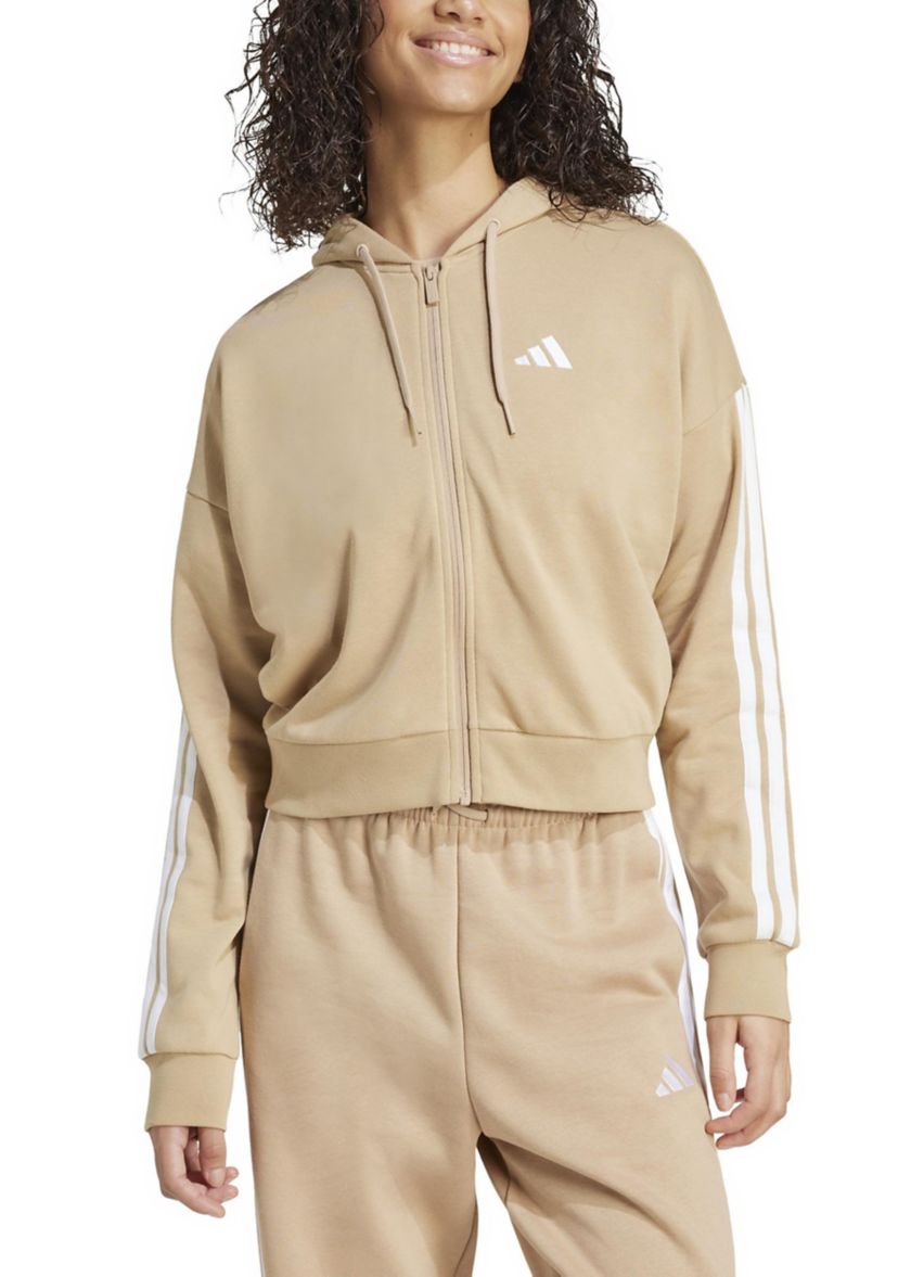 Essentials 3 Stripes French Terry Full Zip Hoodie