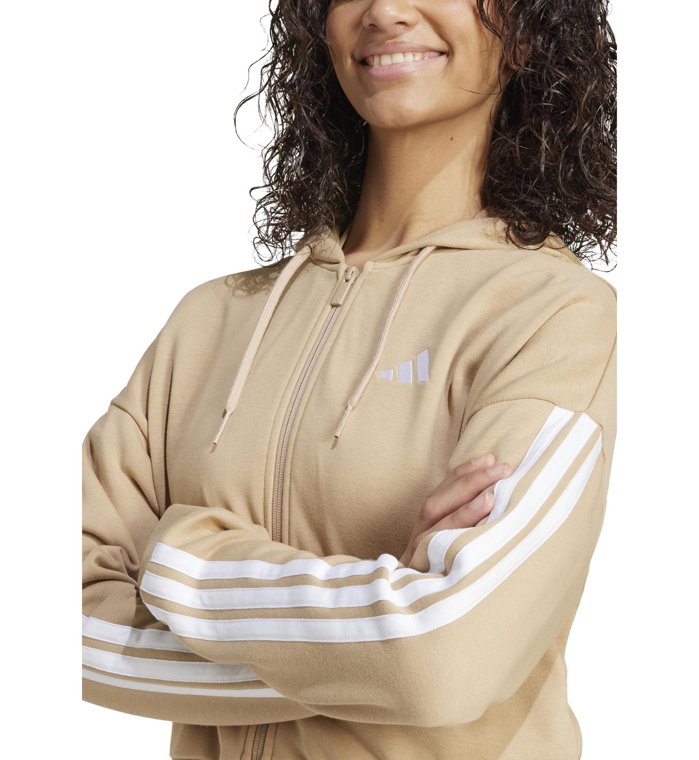 Essentials 3 Stripes French Terry Full Zip Hoodie