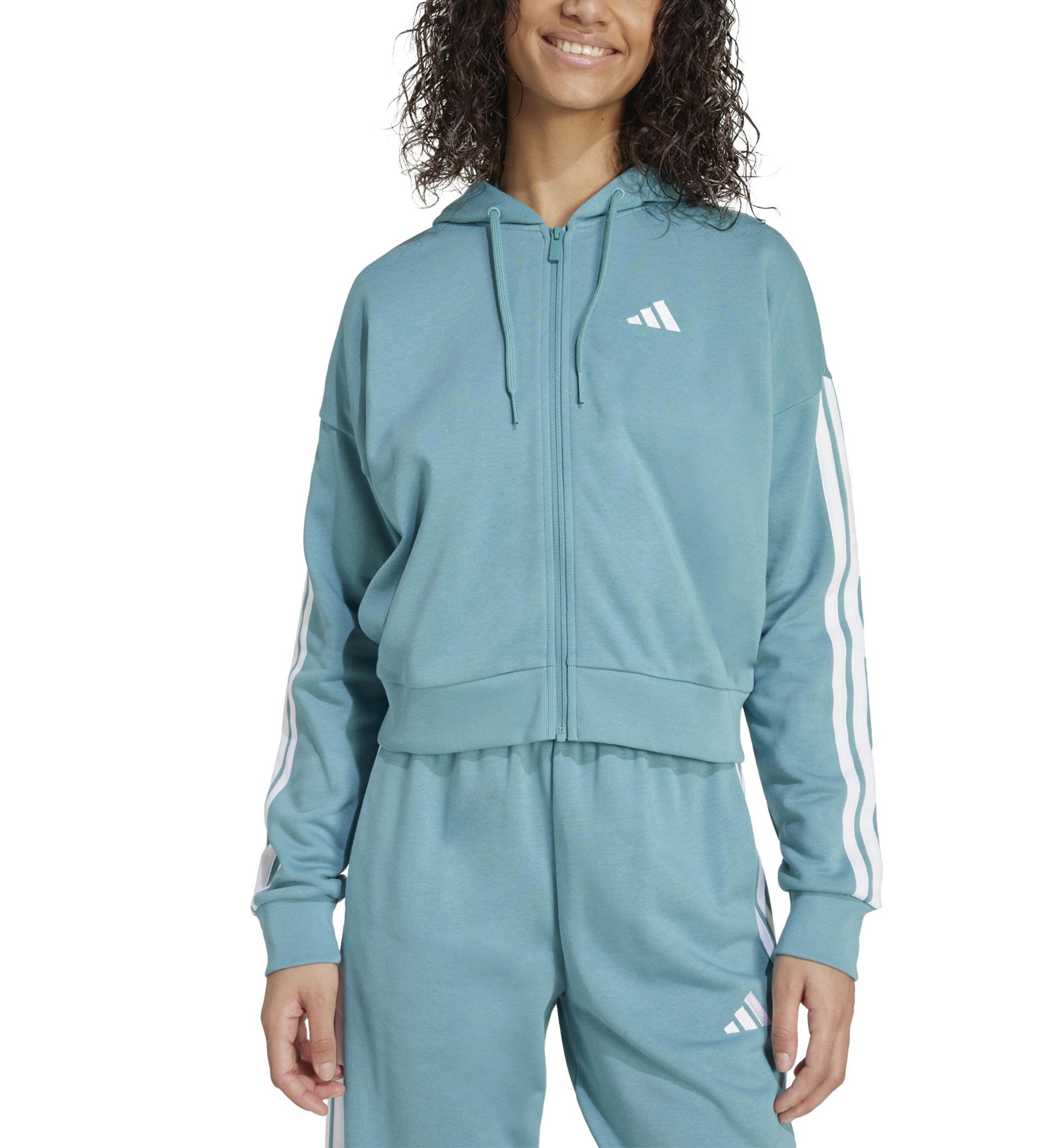 Essentials 3 Stripes French Terry Full Zip Hoodie