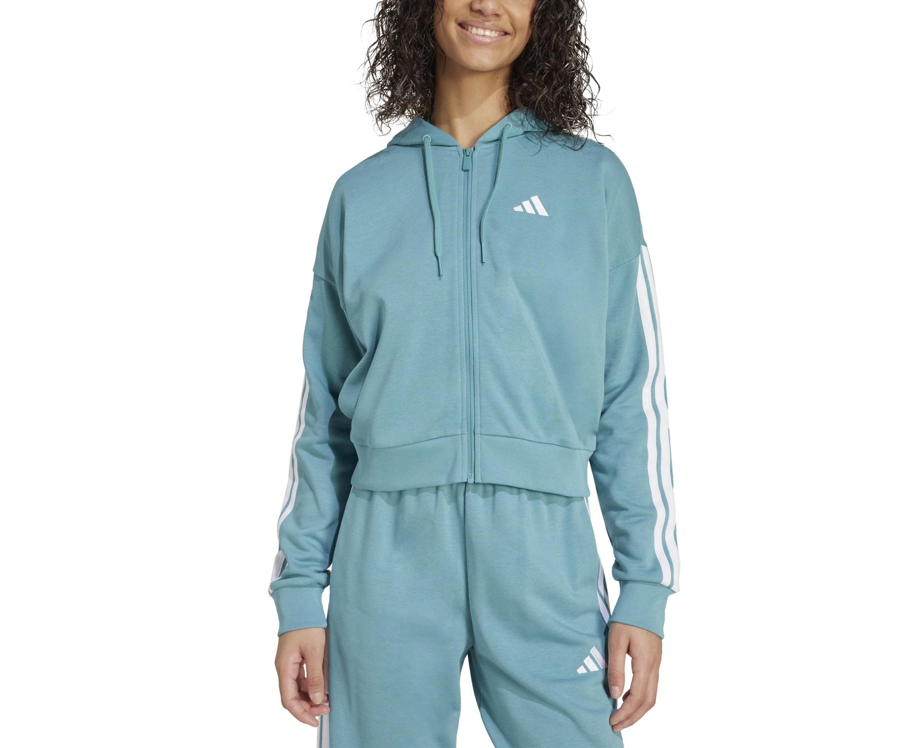 Essentials 3 Stripes French Terry Full Zip Hoodie