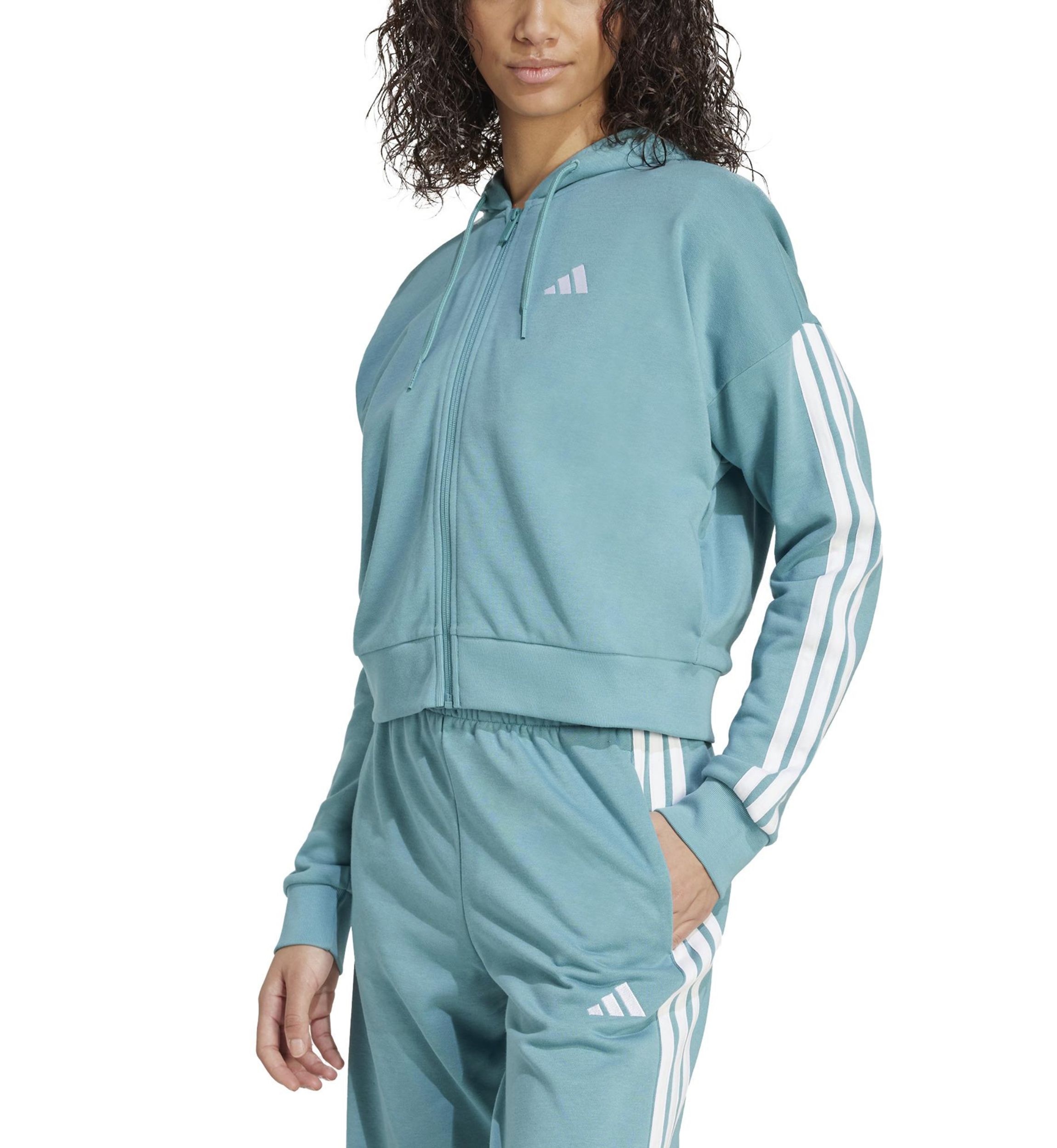 Essentials 3 Stripes French Terry Full Zip Hoodie