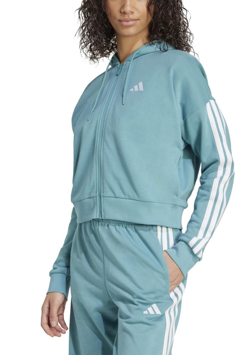 Essentials 3 Stripes French Terry Full Zip Hoodie